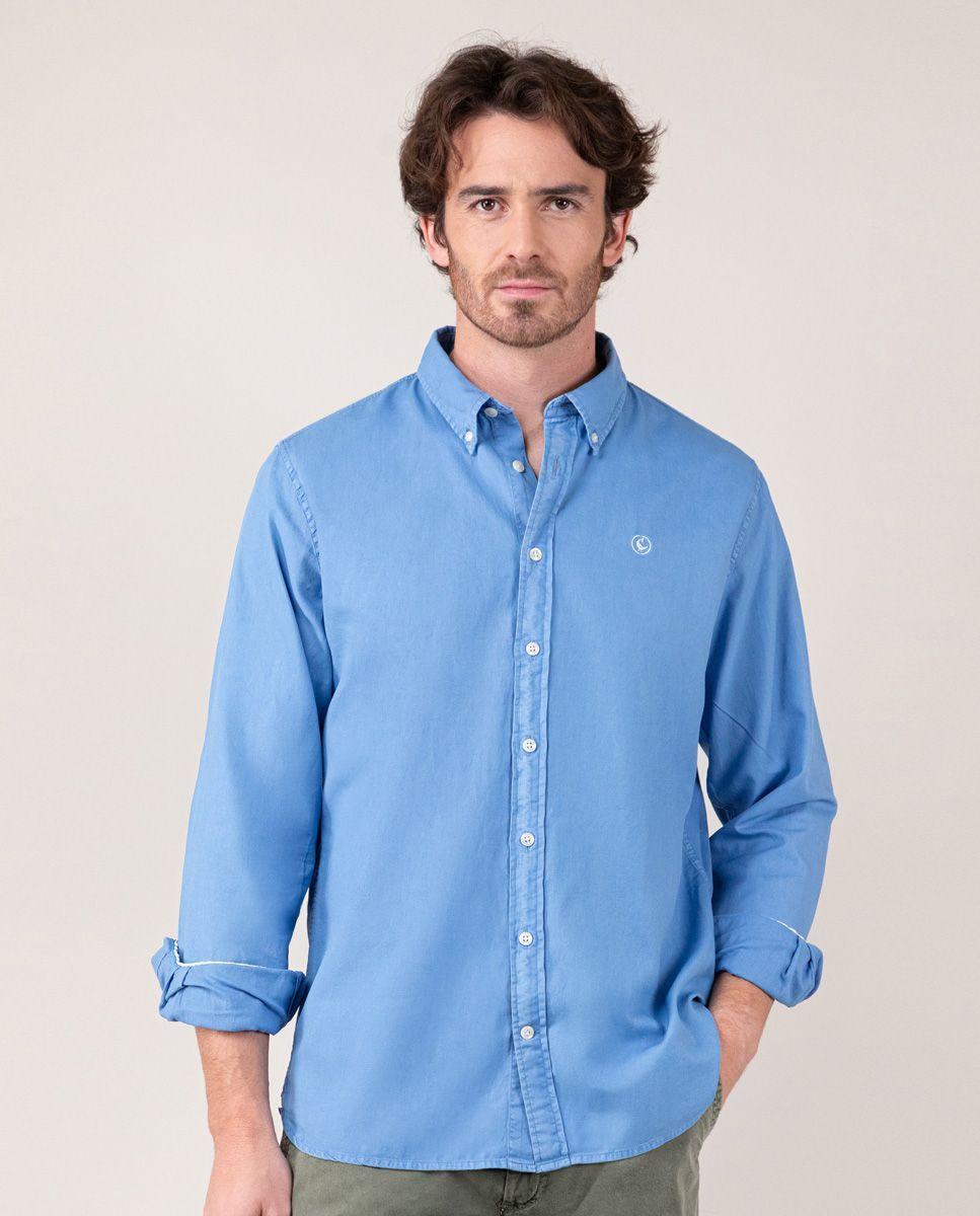 Camisa Algodón Garment Dyed Azul LATAM HOMBRE OI 24-0