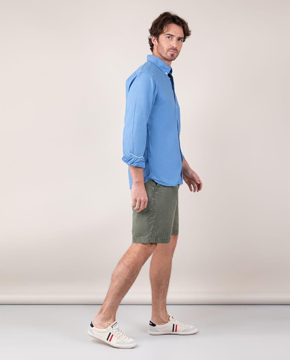 Camisa Algodón Garment Dyed Azul LATAM HOMBRE OI 24-2