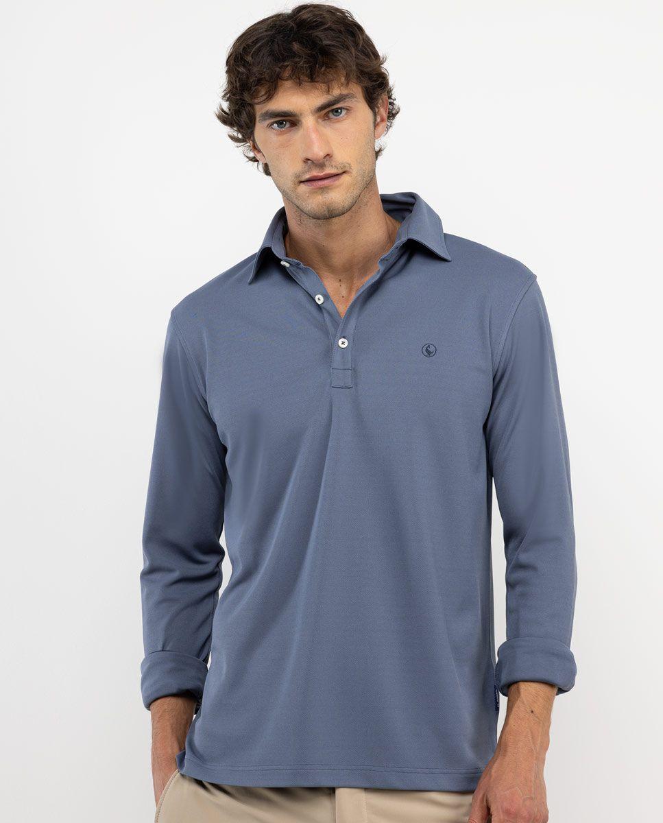 Polo Sepiia Manga Larga Gris HOMBRE OI 25-0