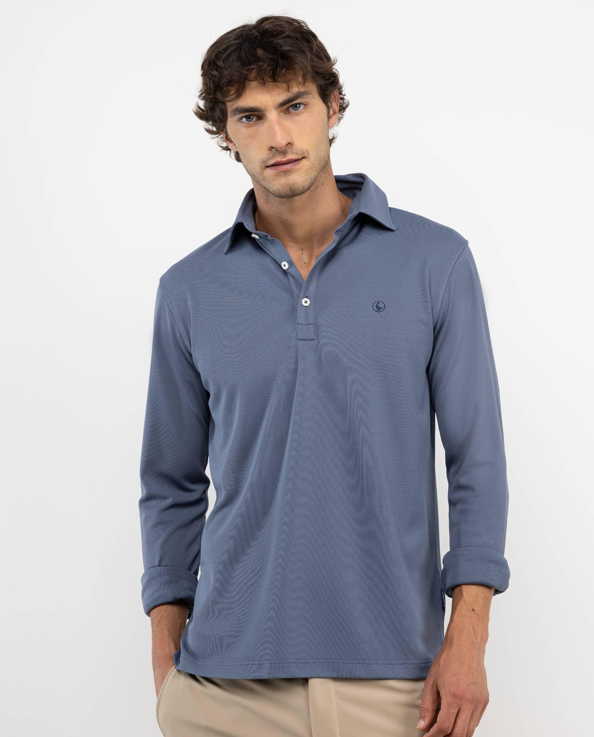 Polo Sepiia Manga Larga Gris HOMBRE OI 25-2