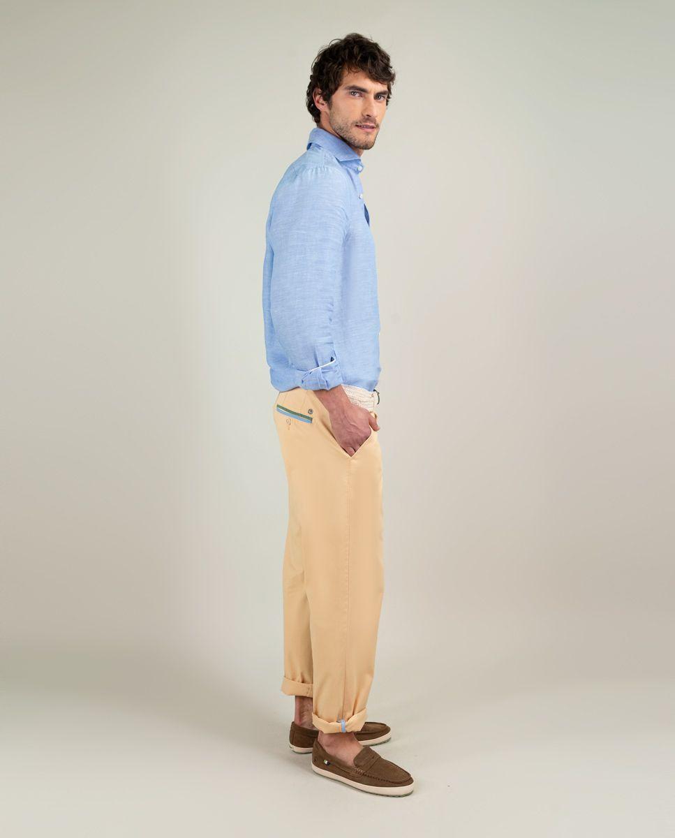 Camisa Lino Chambray Marino HOMBRE PV 25-2