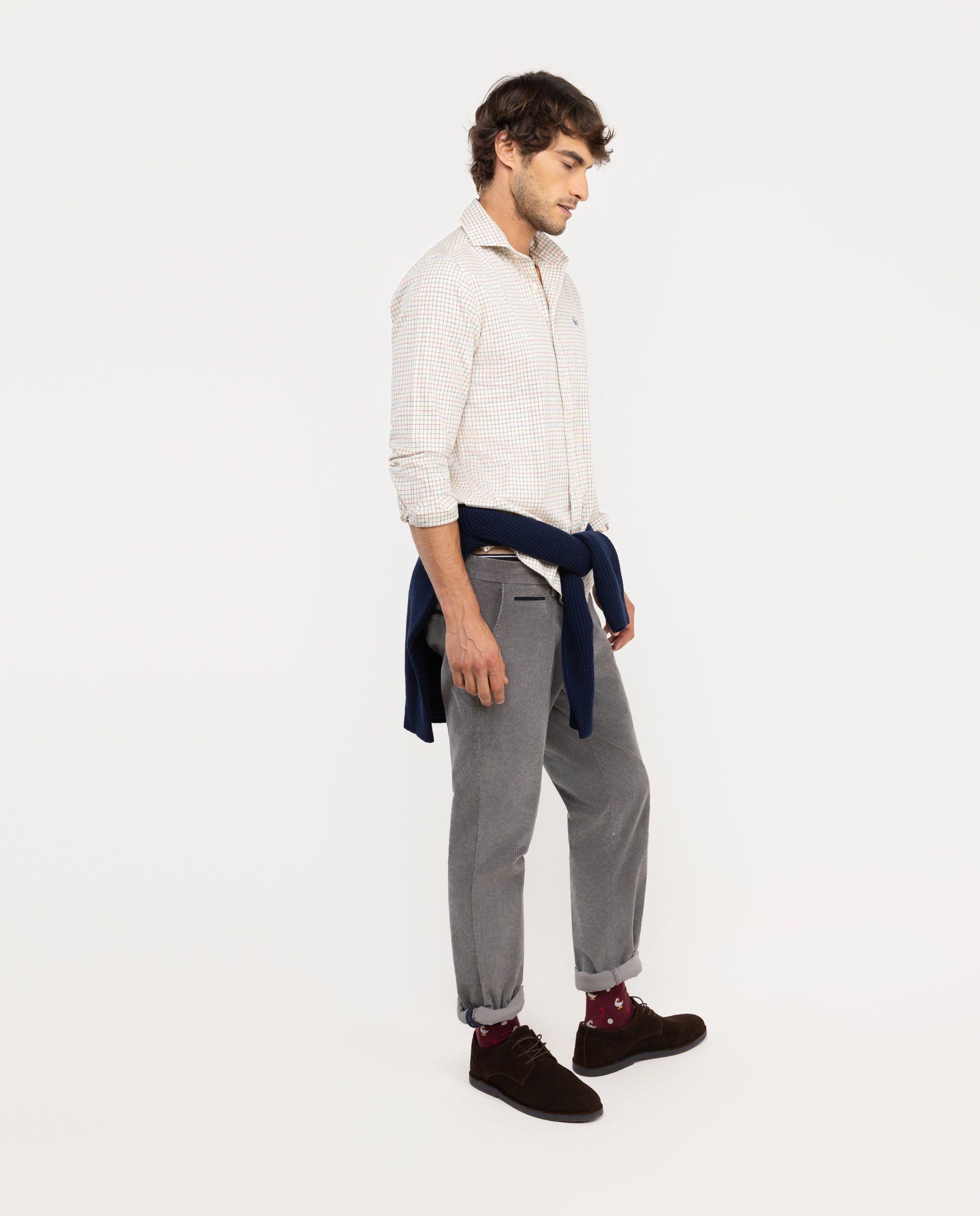 Camisa Tattershall Crudo Perfil Azul Medio HOMBRE OI 25-2