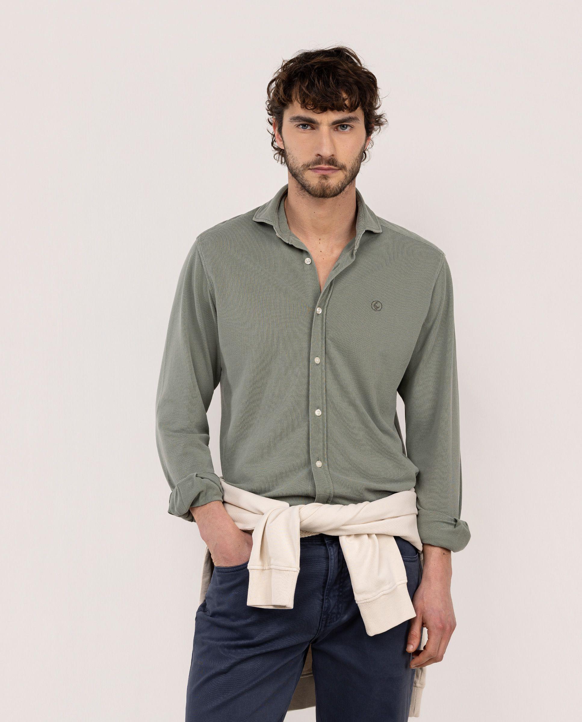 Camisa Piqué Verde HOMBRE PV 26-0