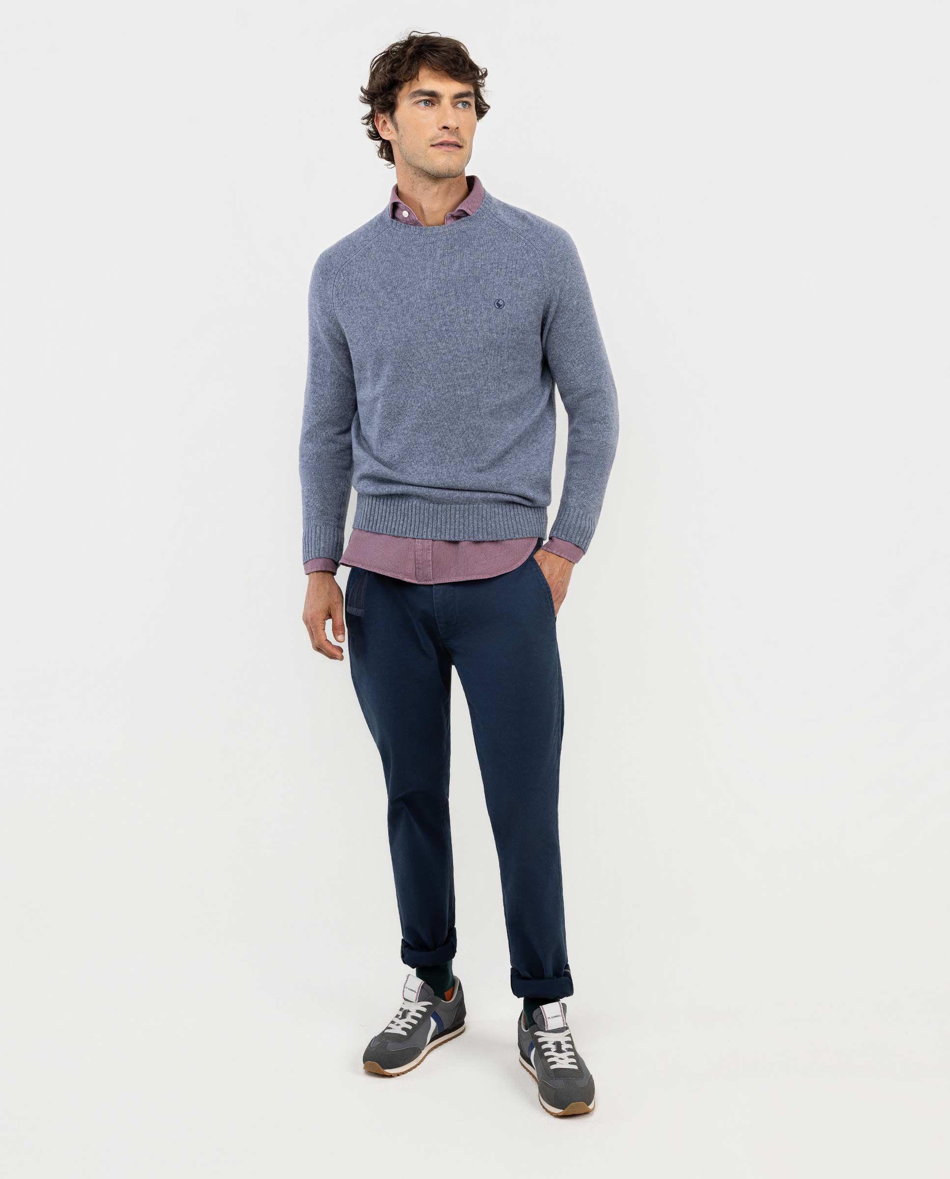 Jersey Merino Cuello Caja Gris HOMBRE OI 25-0