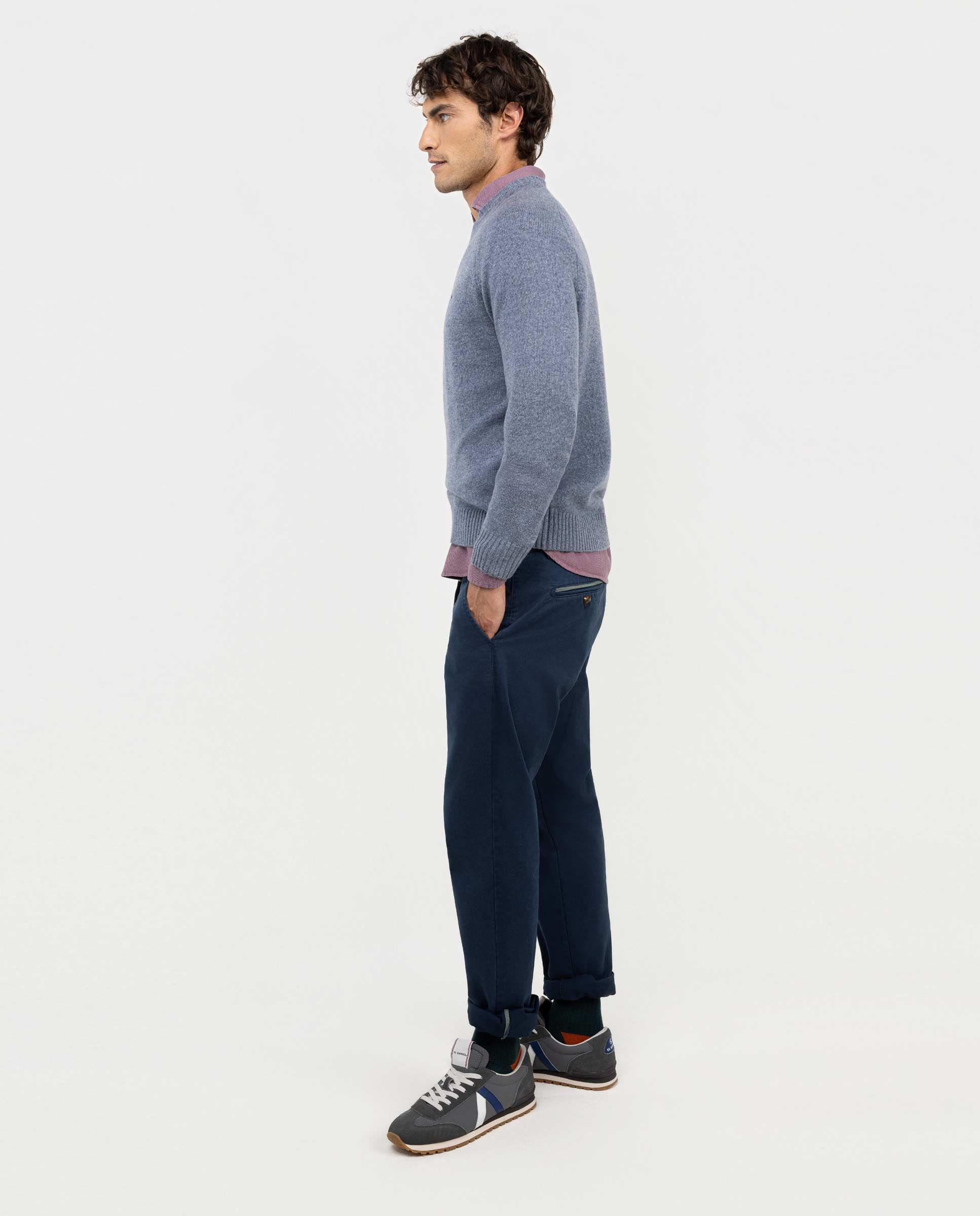 Jersey Merino Cuello Caja Gris HOMBRE OI 25-1