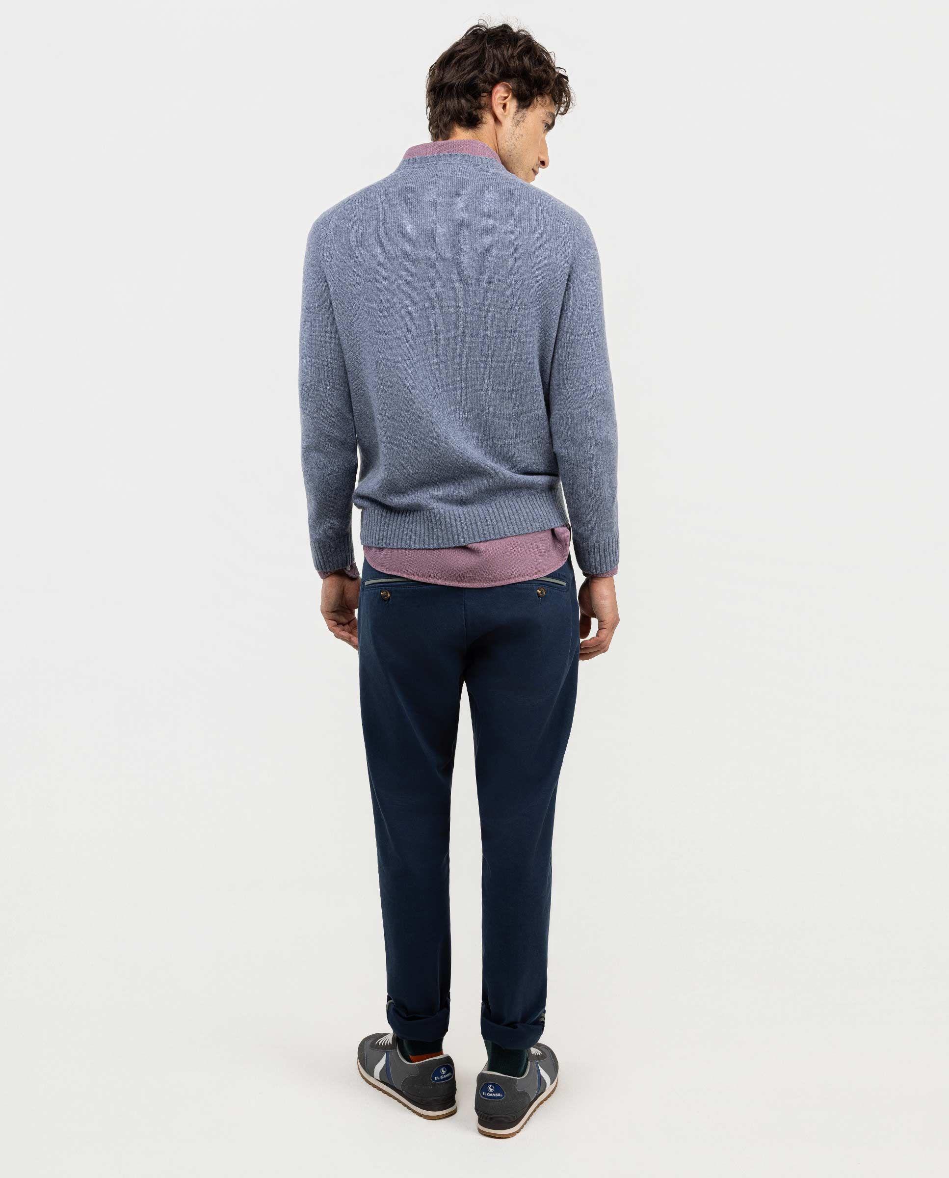 Jersey Merino Cuello Caja Gris HOMBRE OI 25-2
