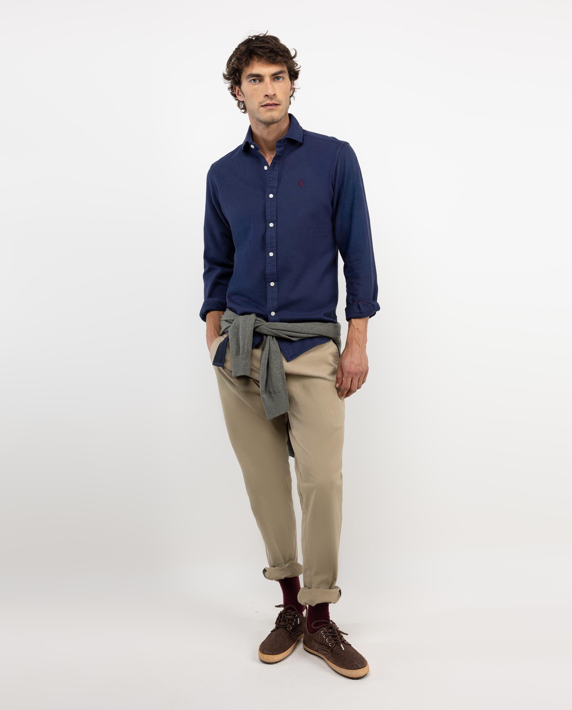 Camisa Estructura Algodón Marino HOMBRE OI 25-0