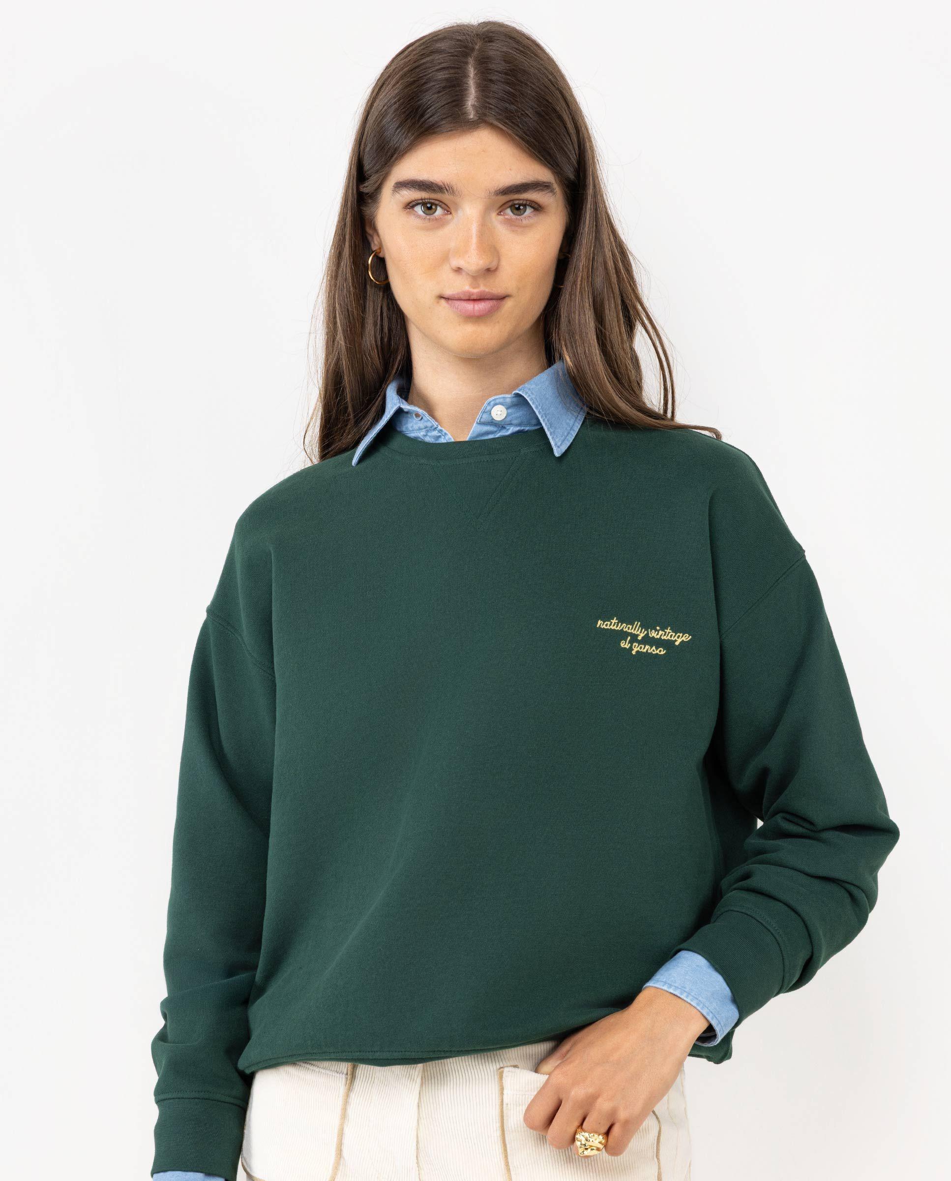 Sudadera Cuello Caja Verde MUJER OI 25-1