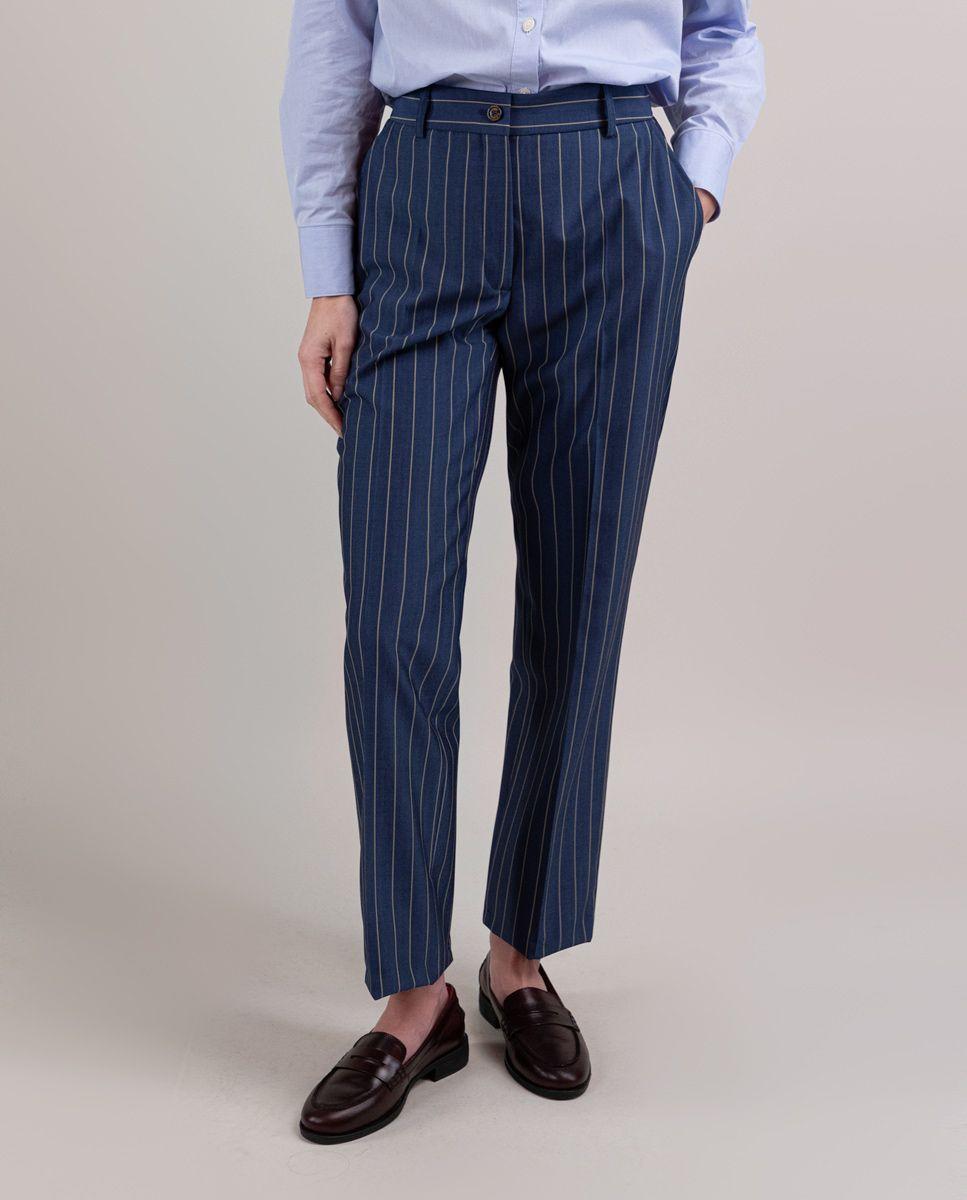 Pantalón Coordinado Raya Diplomática Azul MUJER PV 25-0