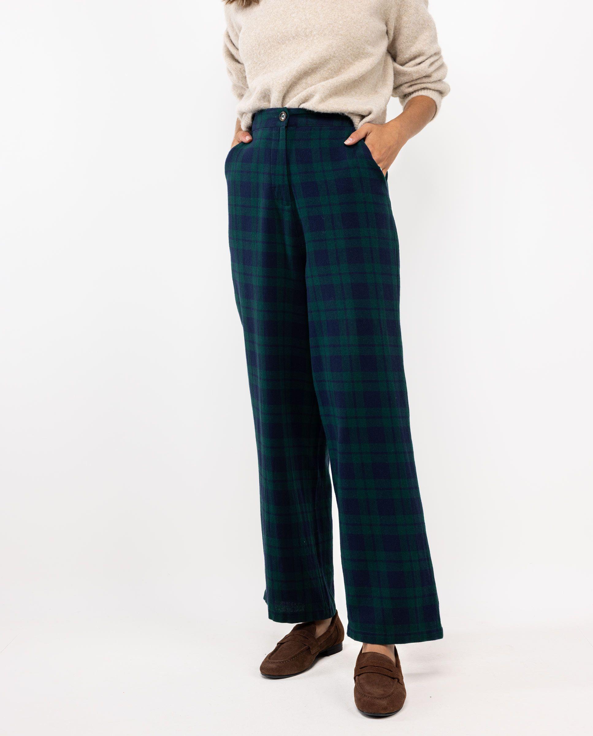 Pantalón Cuadro Tartán Azul MUJER OI 25-0