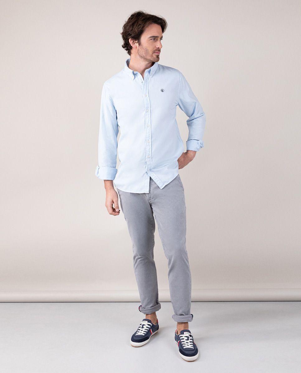 Camisa Algodón Garment Dyed Celeste LATAM HOMBRE OI 24-1