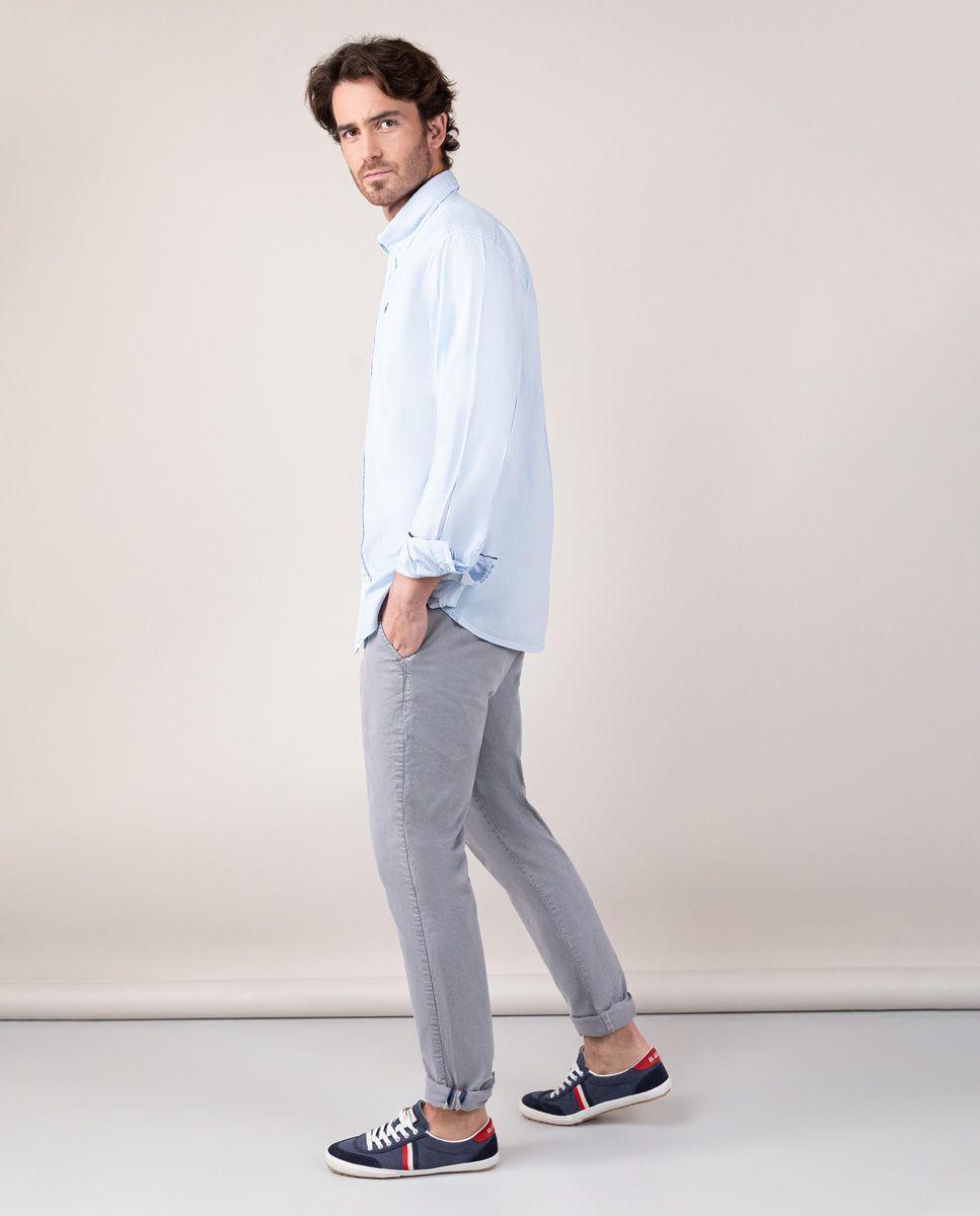 Camisa Algodón Garment Dyed Celeste LATAM HOMBRE OI 24-2