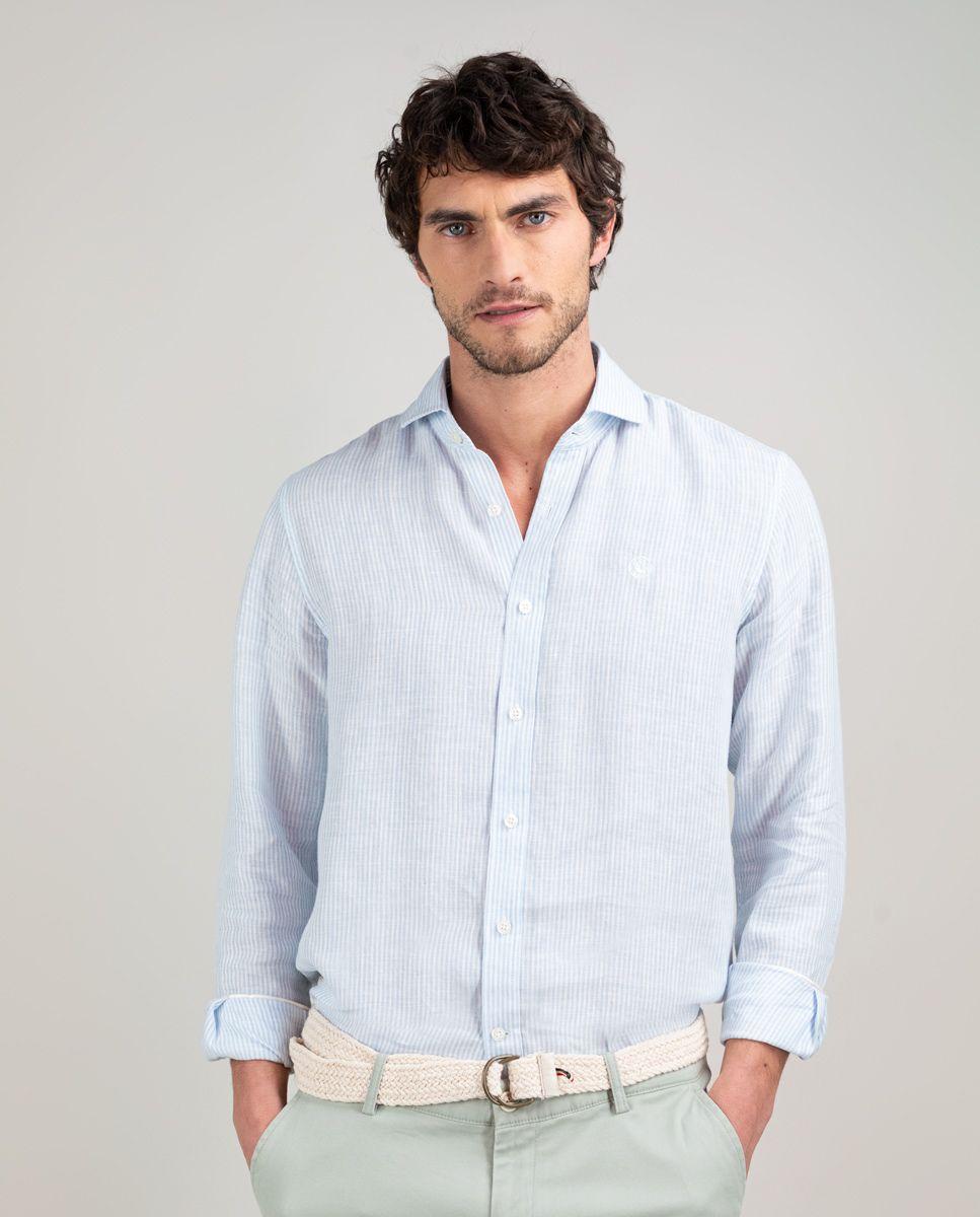 Camisa Lino Yale Celeste HOMBRE PV 25-0
