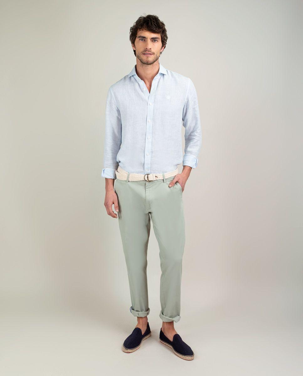 Camisa Lino Yale Celeste HOMBRE PV 25-1