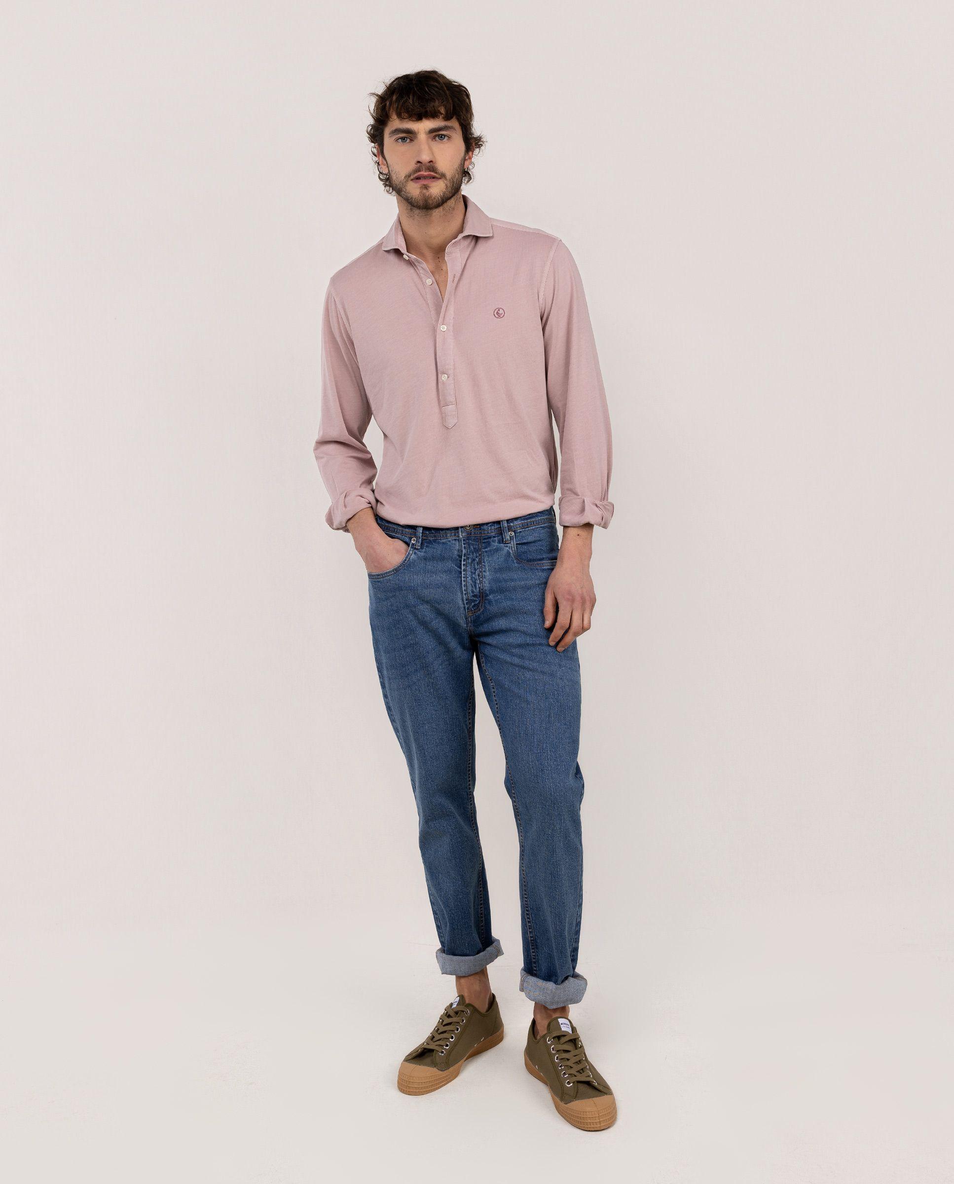 Camisa Polera Single Jersey Rosa HOMBRE PV 26-0