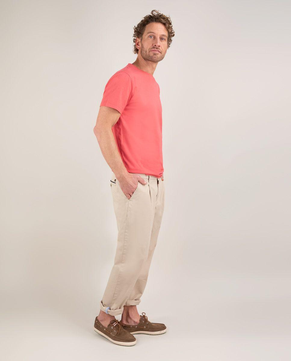 Camiseta Cuello Caja Garment Dyed Rojo HOMBRE PV 25-2