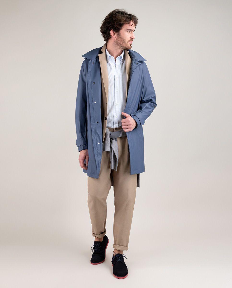 Gabardina Engomada Azul HOMBRE PV 25-2