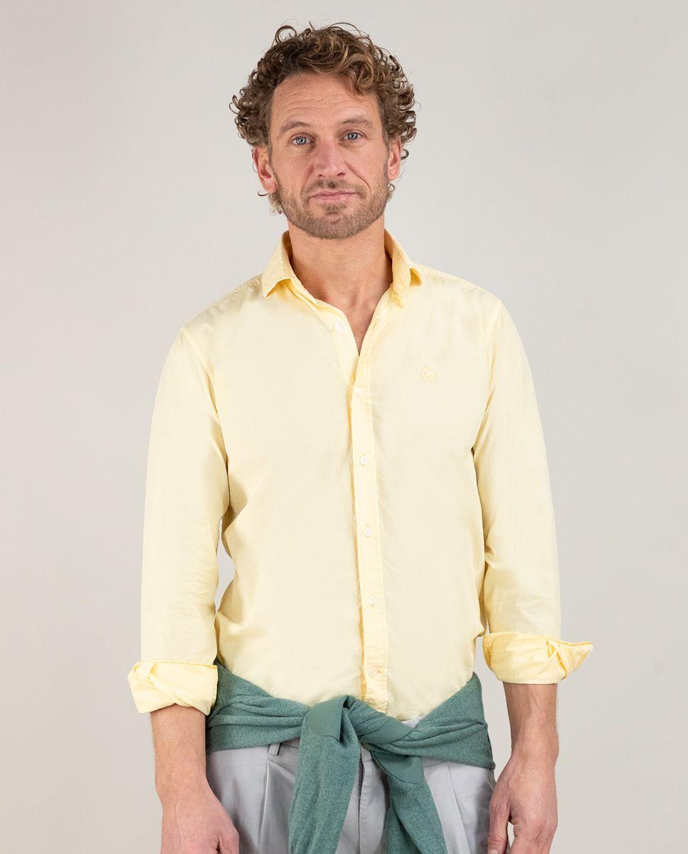 Camisa Popelín Garment Dyed Amarillo HOMBRE PV 25-2