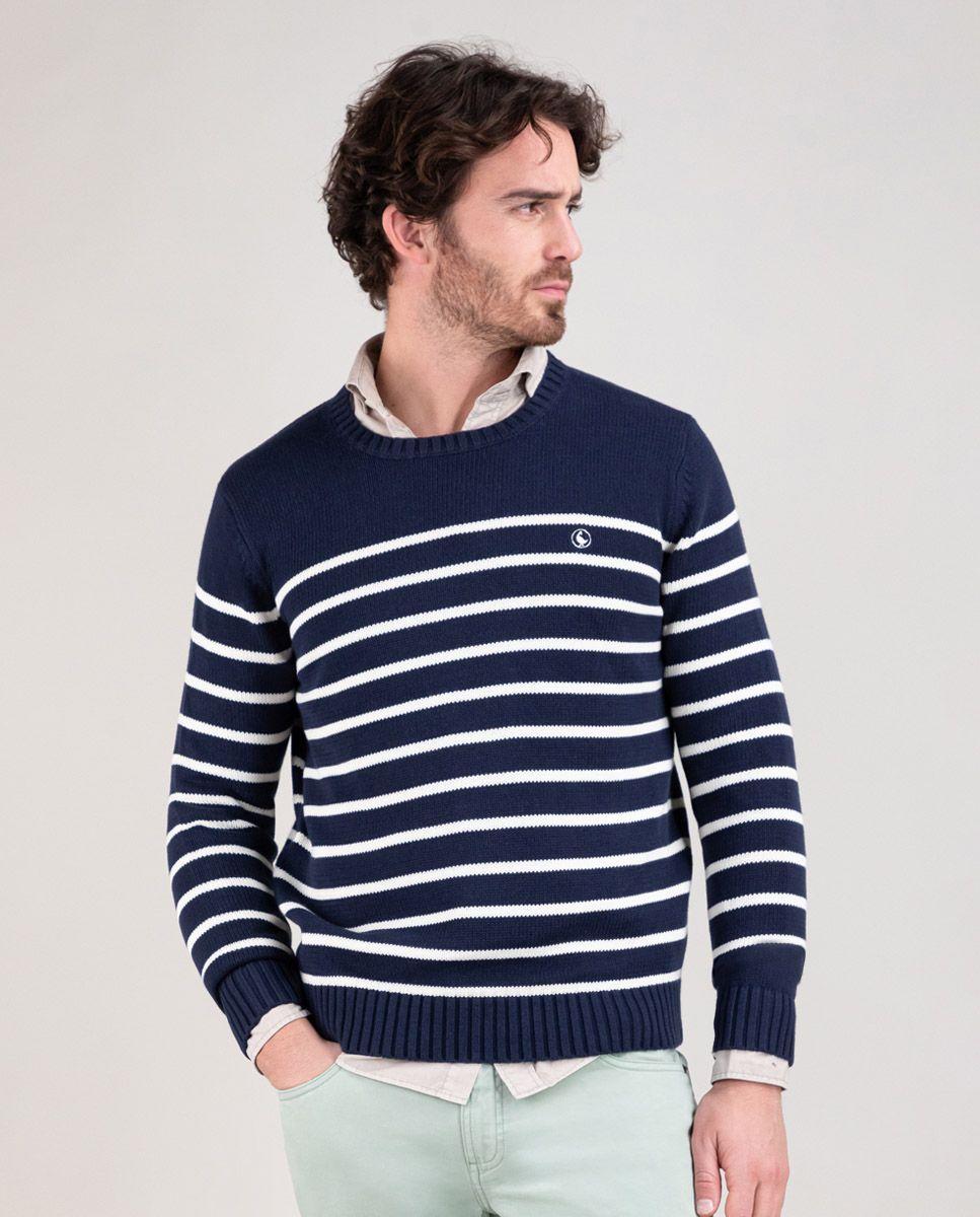 Jersey Marino Rayas Crudo HOMBRE PV 25-0
