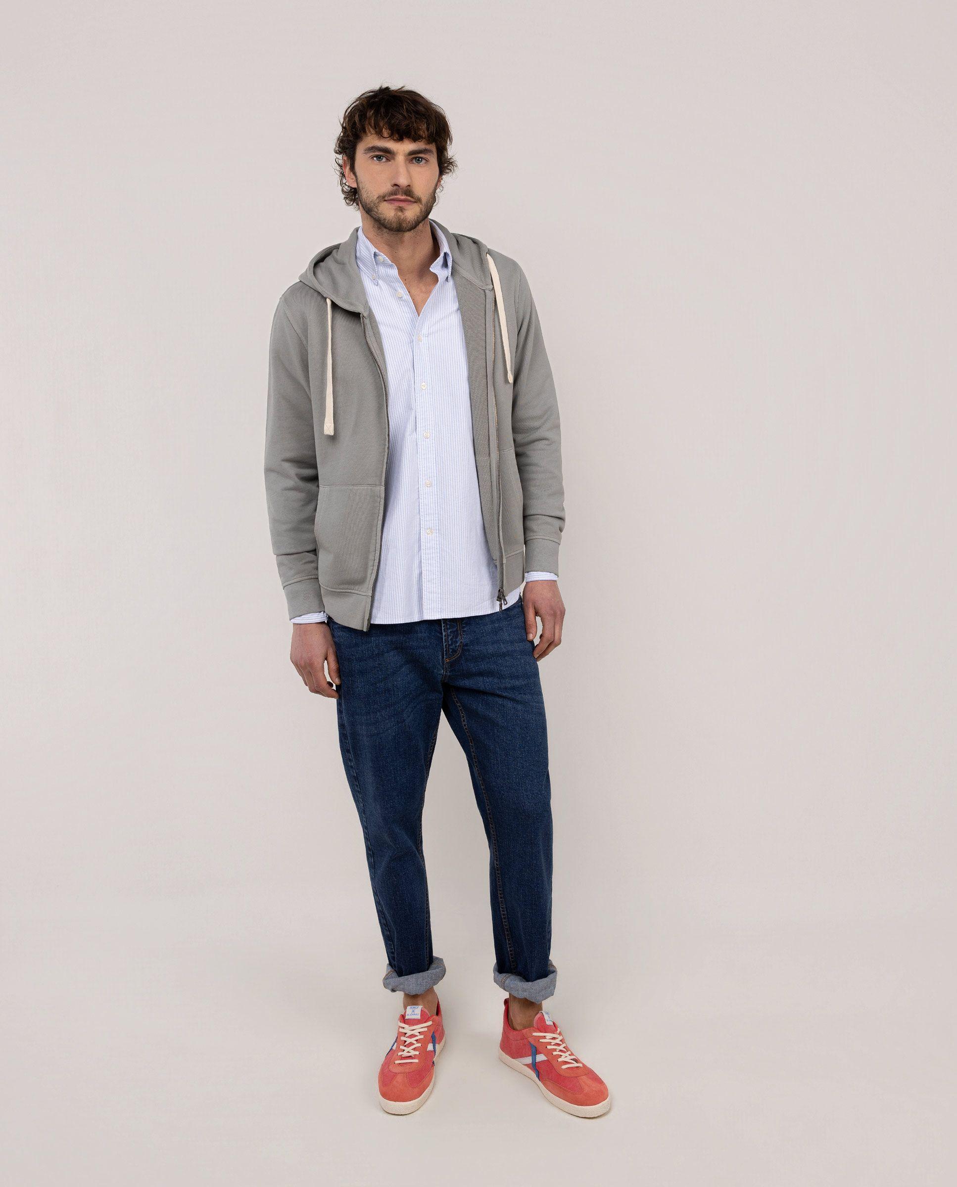 Sudadera Cremallera Gris Medio HOMBRE PV 26-1