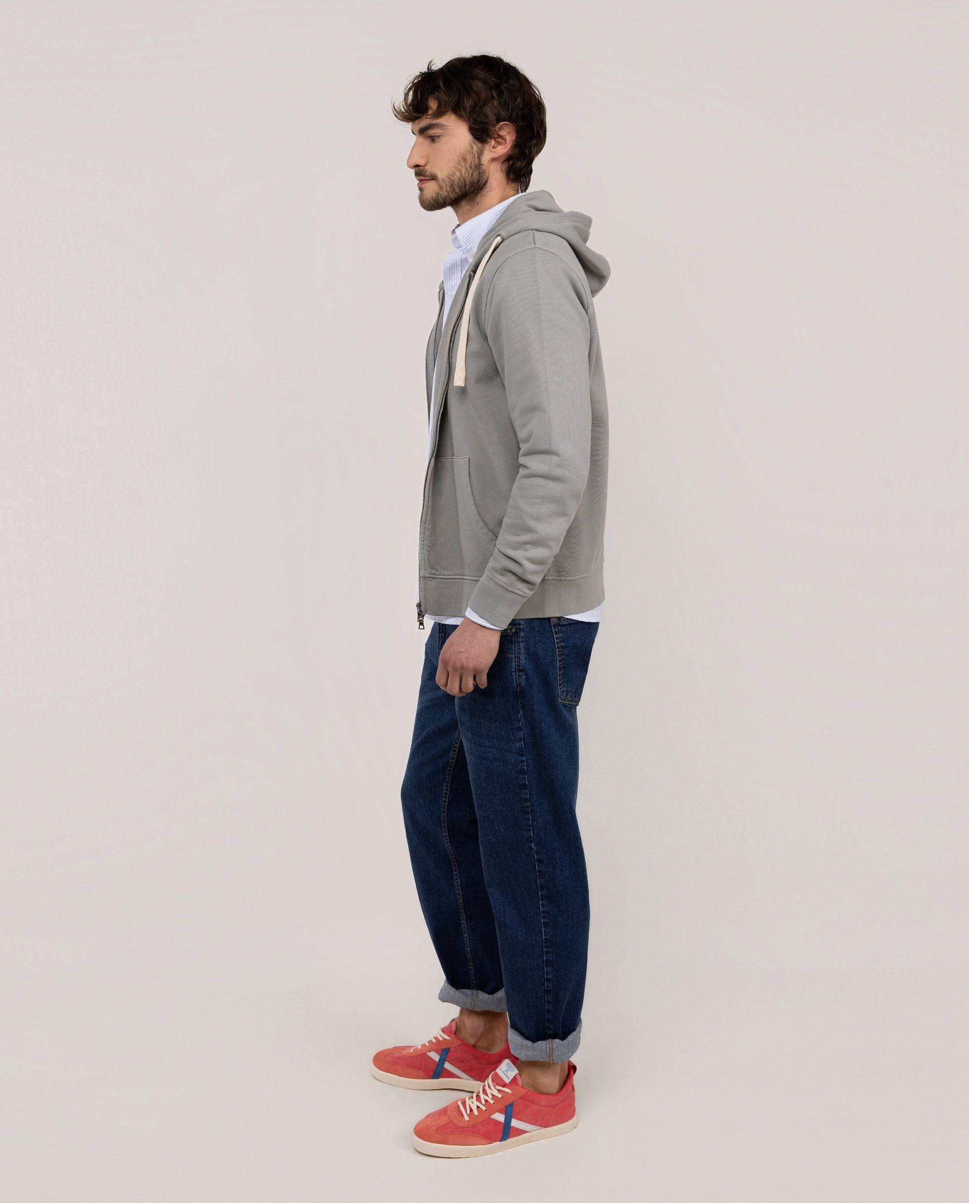 Sudadera Cremallera Gris Medio HOMBRE PV 26-2