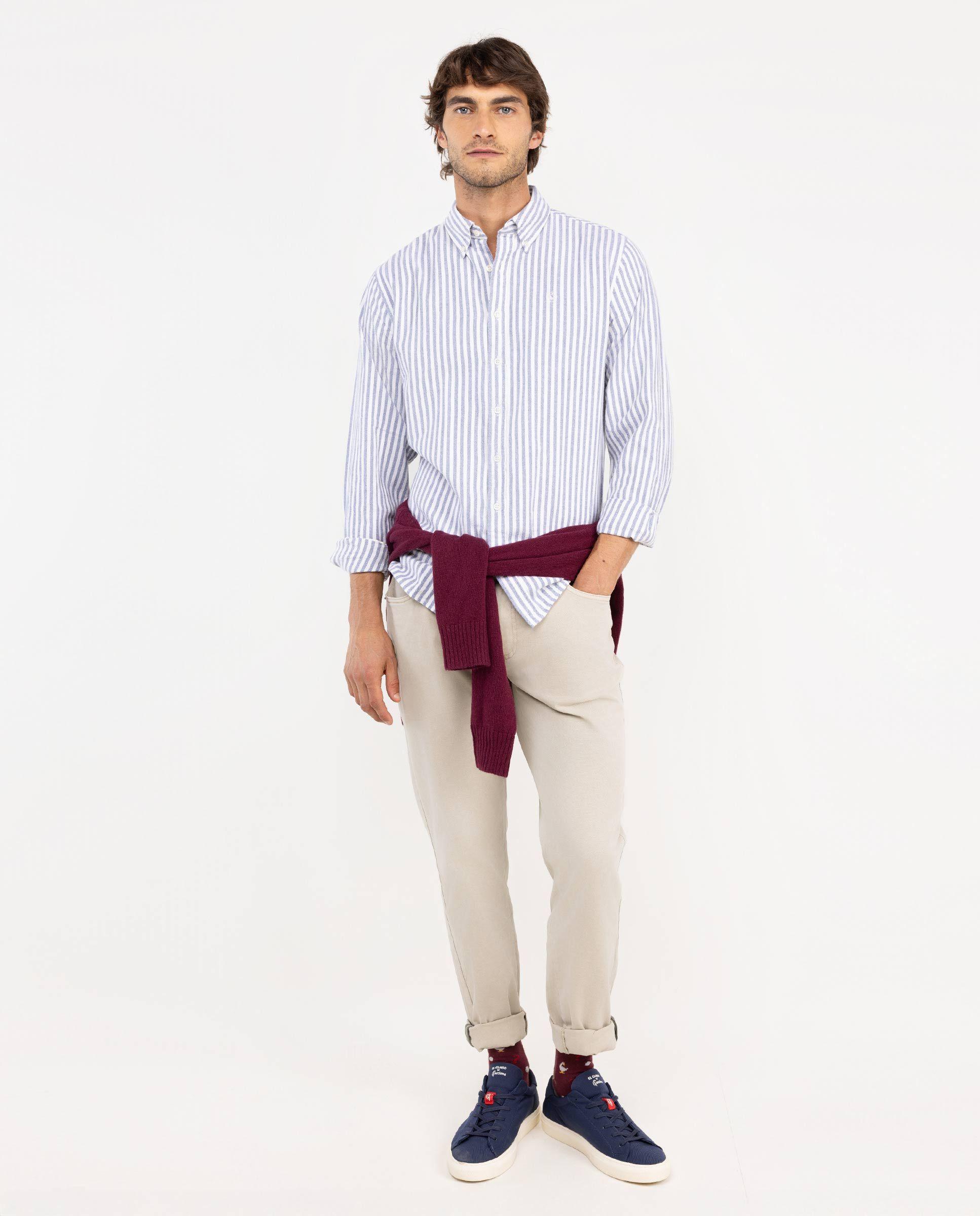 Camisa Franela Crudo Raya Kodak Marino HOMBRE OI 25-0