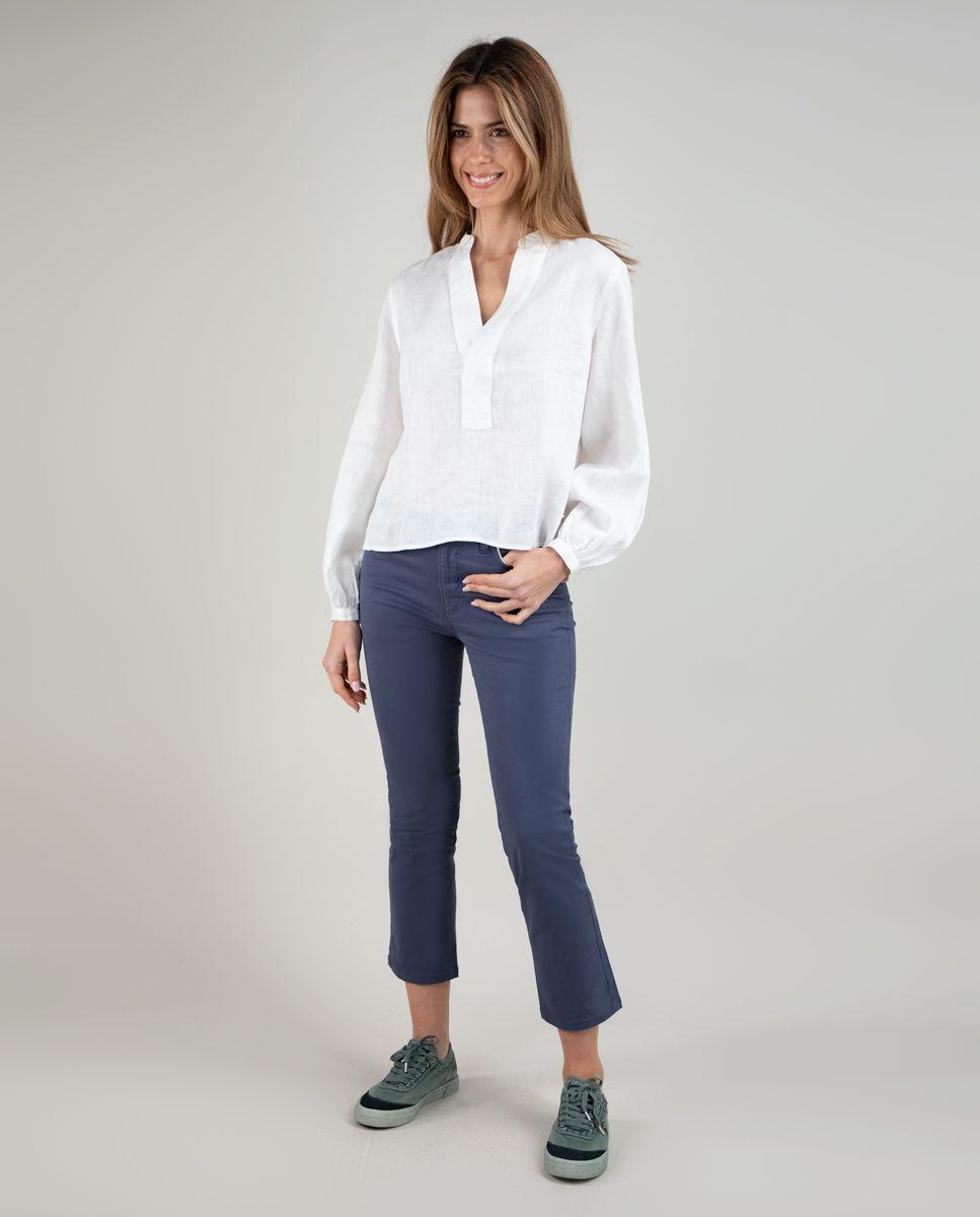Camisa Polera Lino Blanco MUJER PV 25-1
