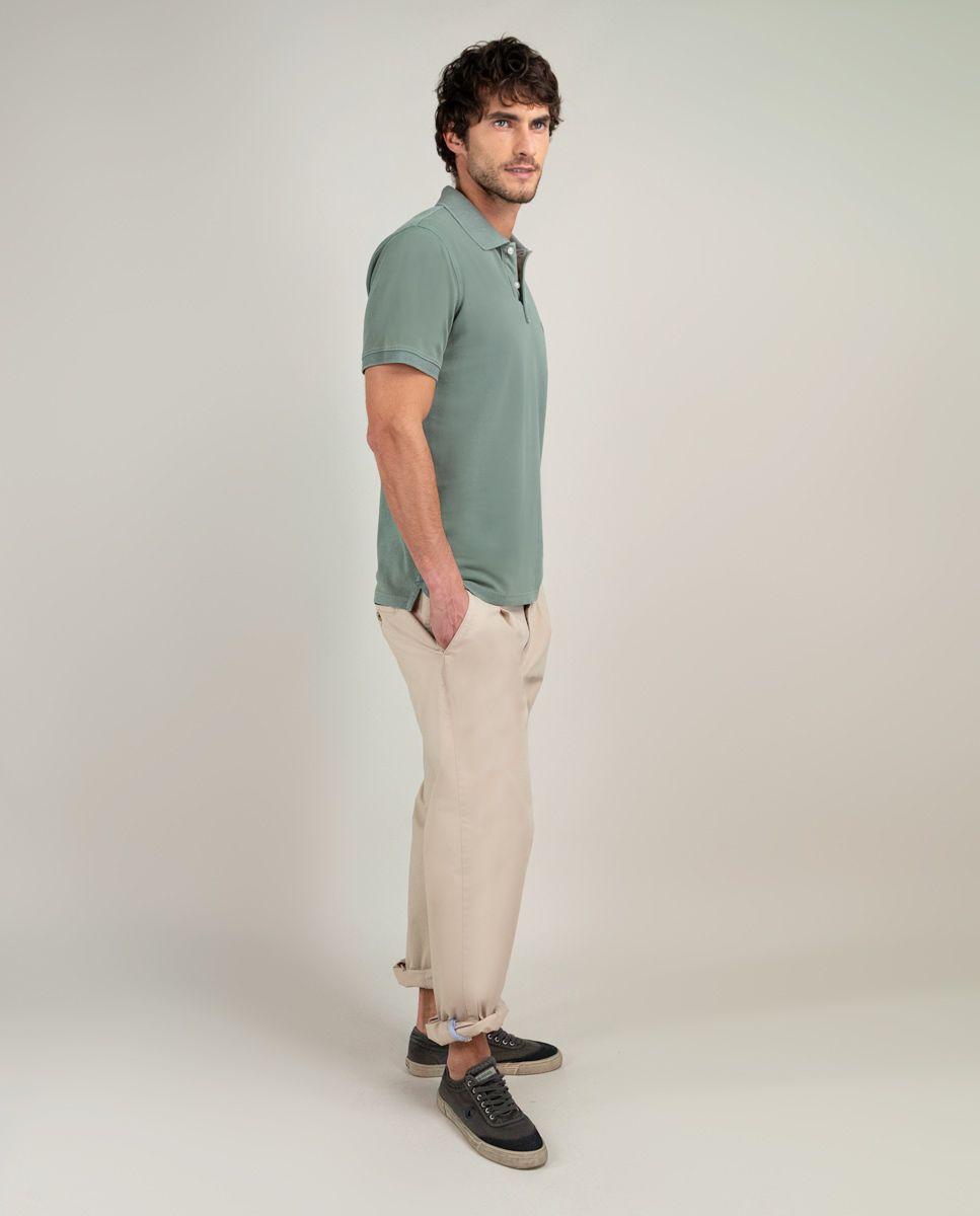 Polo Piqué Pigment Dyed Verde HOMBRE PV 25-2