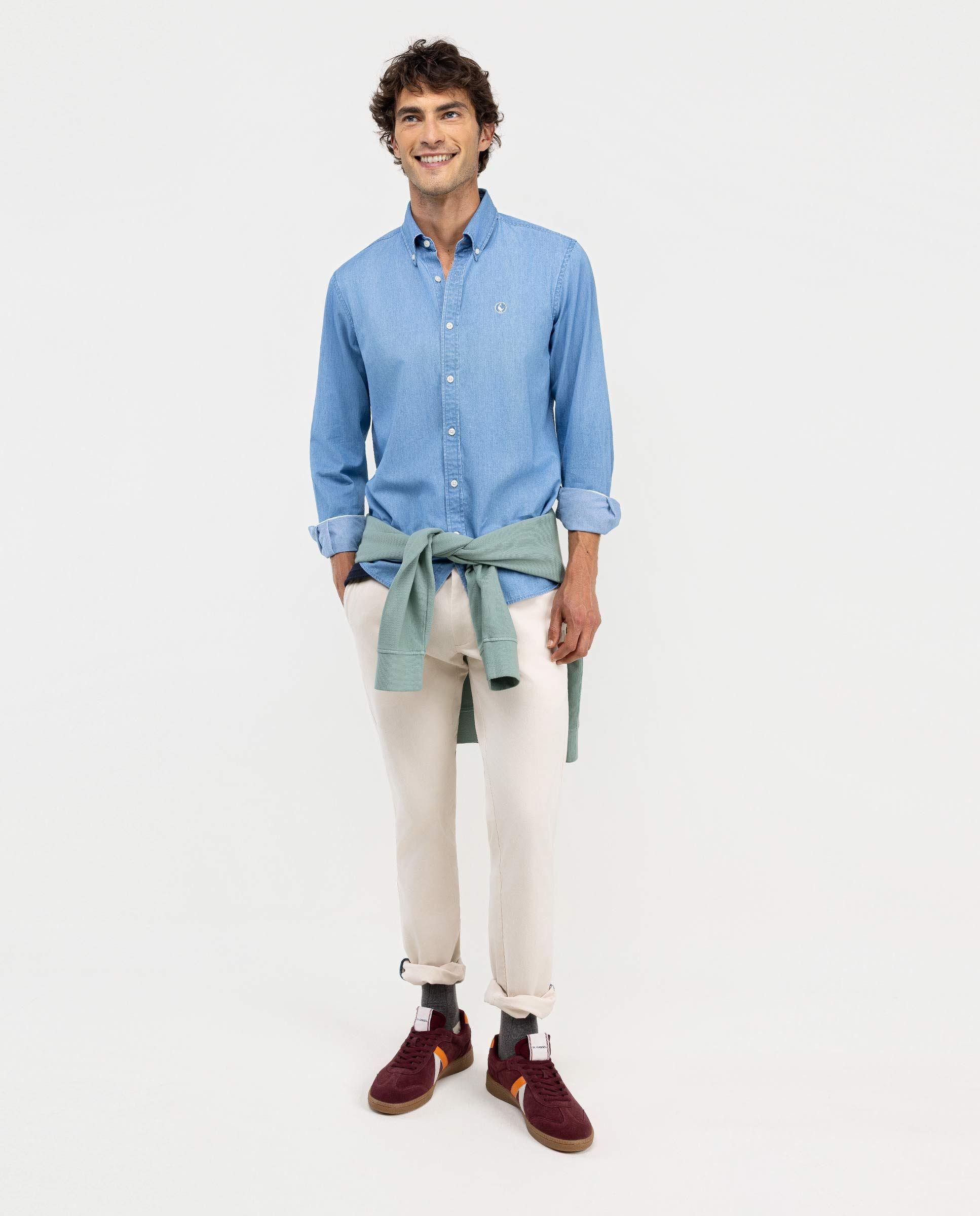 Camisa Denim Algodón Índigo HOMBRE OI 25-0