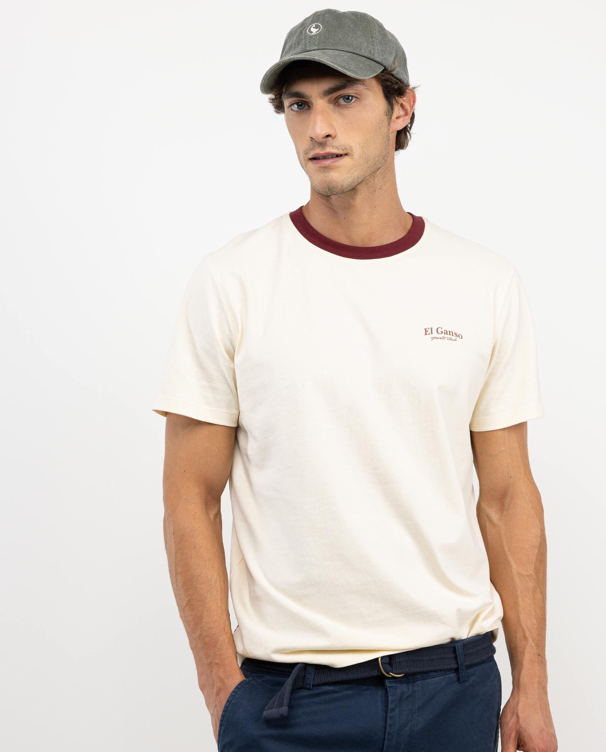 Camiseta Gansos Crudo Print Burdeos HOMBRE OI 25-2