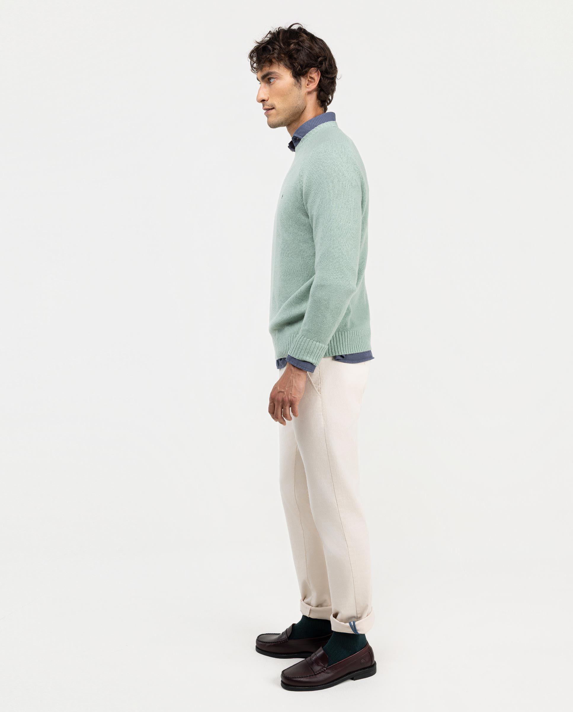 Jersey Merino Cuello Caja Verde Agua HOMBRE OI 25-2