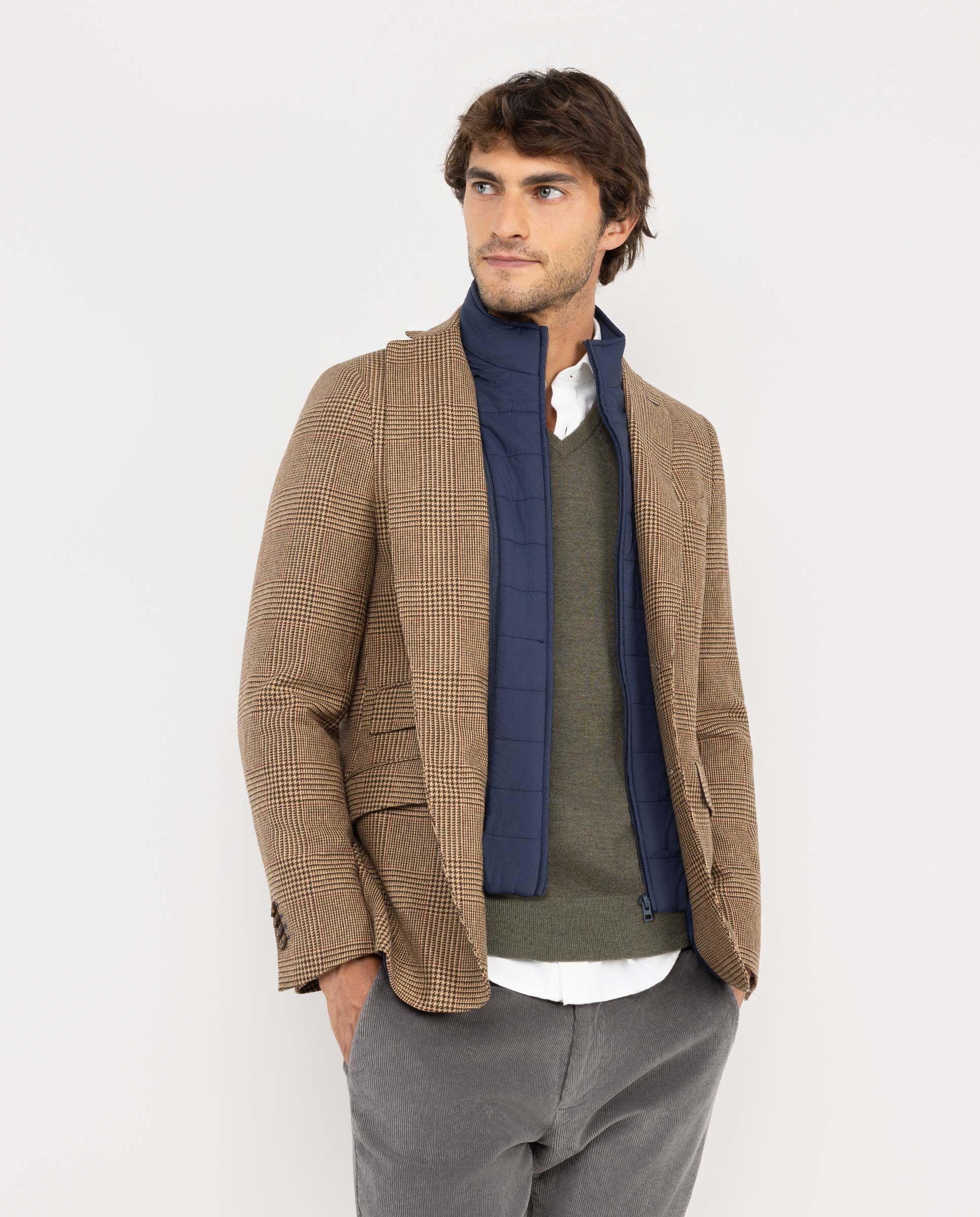 Americana Cuadro Gales Beige Desmontable HOMBRE OI 25-2