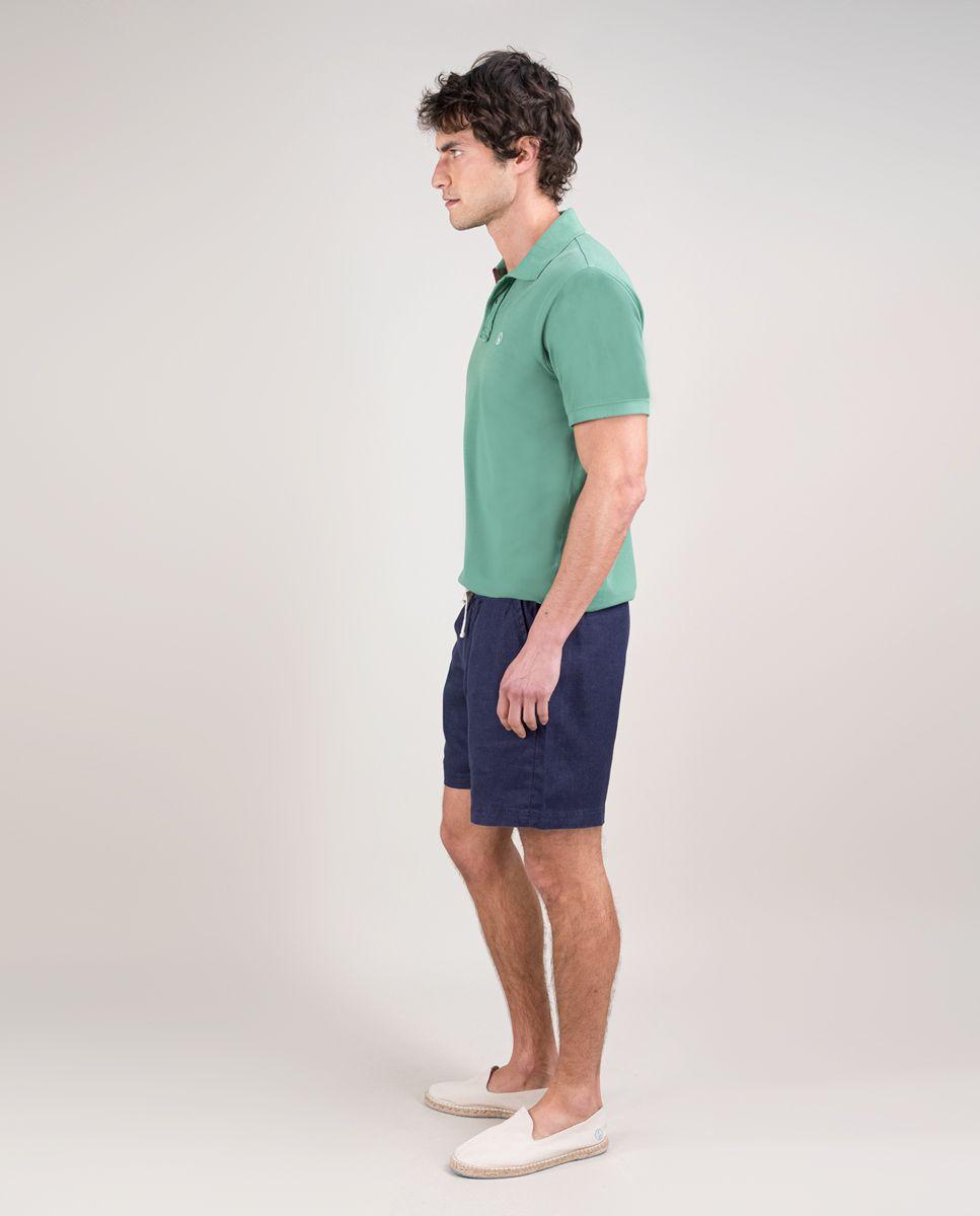Bermuda Lino Garment Dyed Marino HOMBRE PV 25-2