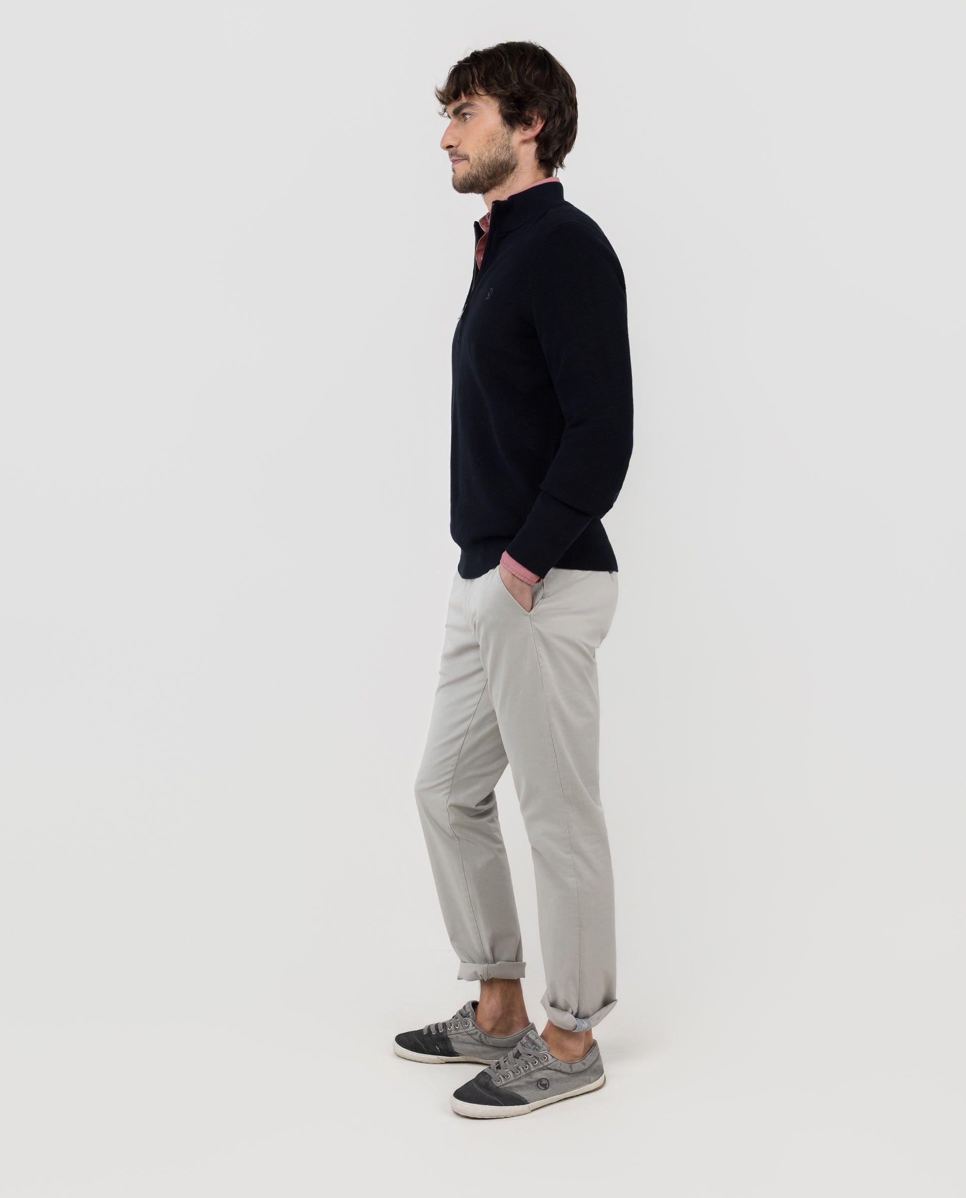 Jersey Punto Inglés Punto Cremallera Marino HOMBRE PV 26-2