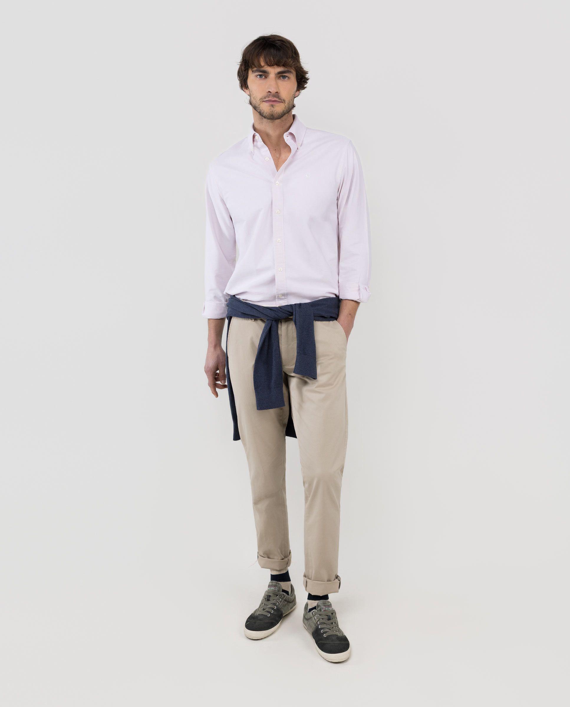 Camisa Oxford Liso Rosa HOMBRE PV 26-0