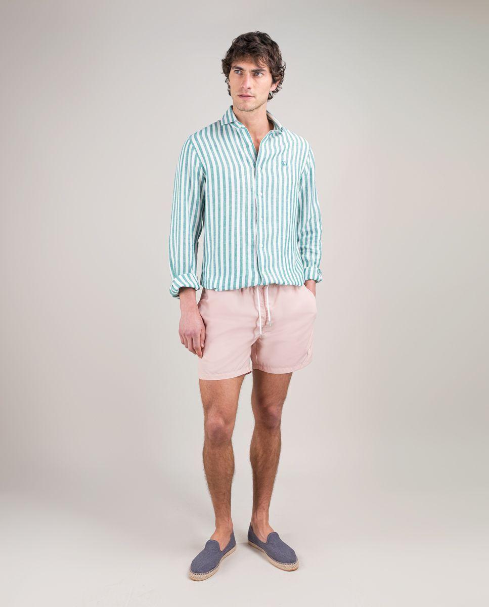 Bañador Liso Garment Dyed Rosa HOMBRE PV 25-1