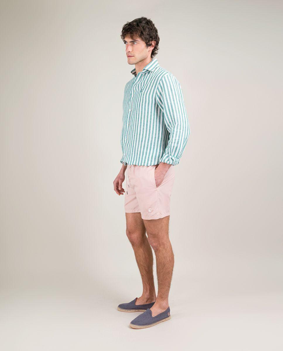 Bañador Liso Garment Dyed Rosa HOMBRE PV 25-2