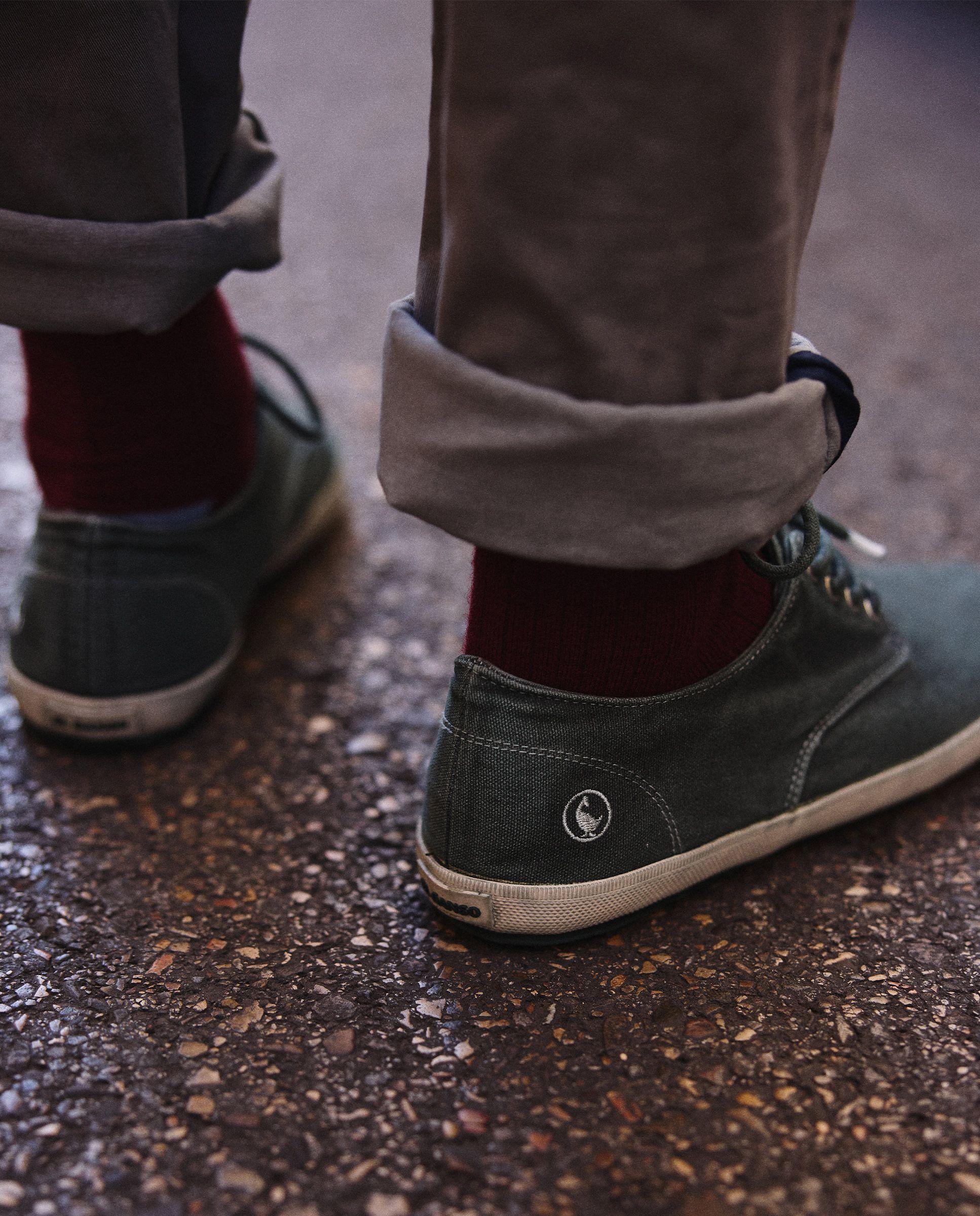 Zapatilla Derby Garment Dyed Canvas Verde HOMBRE OI 25-1