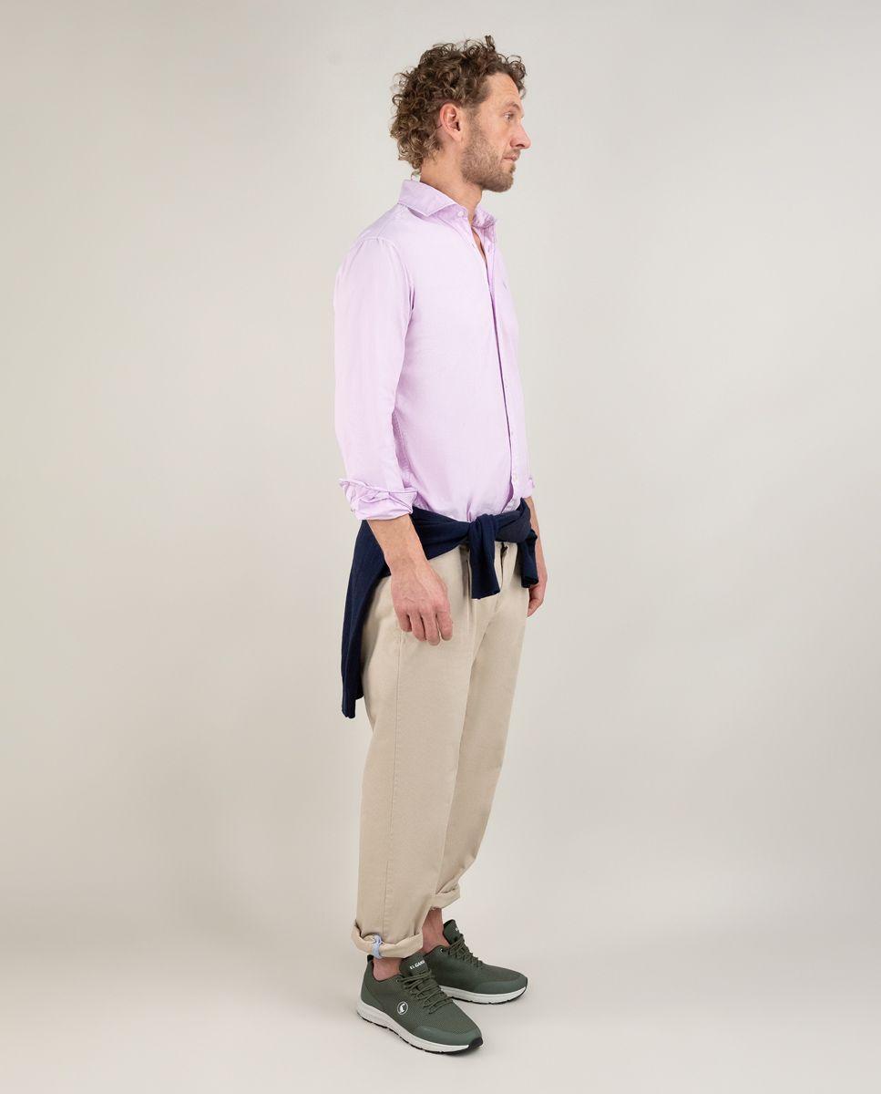 Camisa Popelín Garment Dyed Lavanda HOMBRE PV 25-2