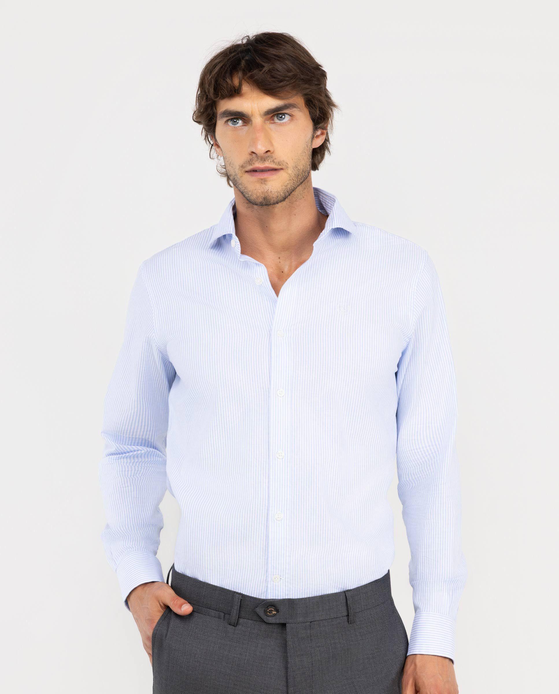 Camisa Pinpoint Vestir Yale Azul HOMBRE OI 25-0