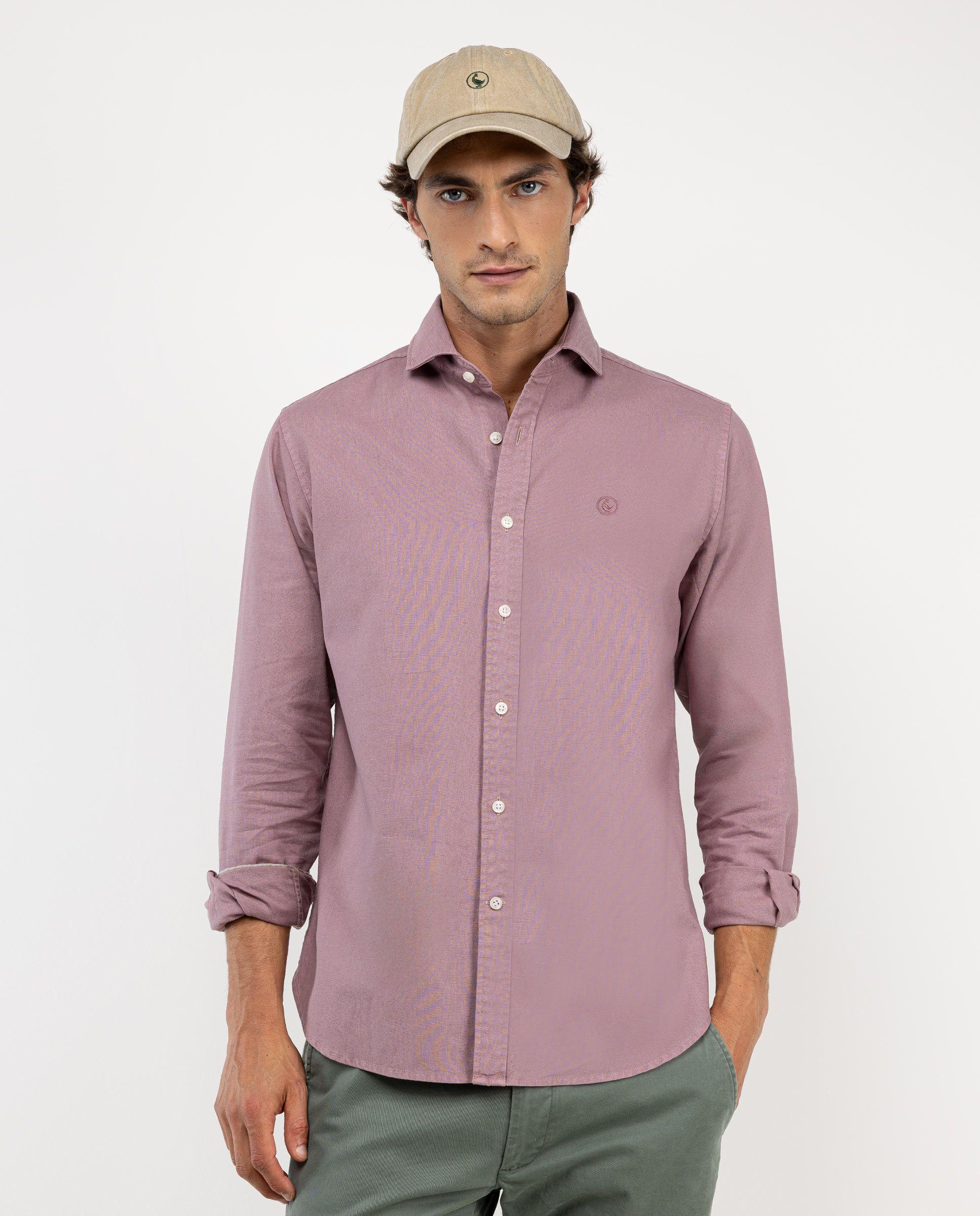Camisa Algodón Lino Granate HOMBRE OI 25-0