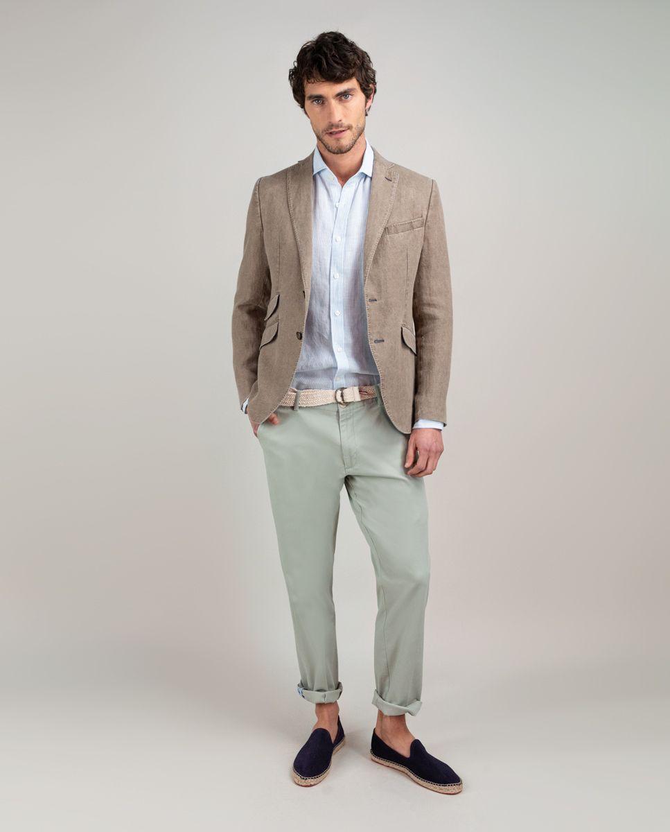 Americana Lino Lavado Tostado HOMBRE PV 25-1