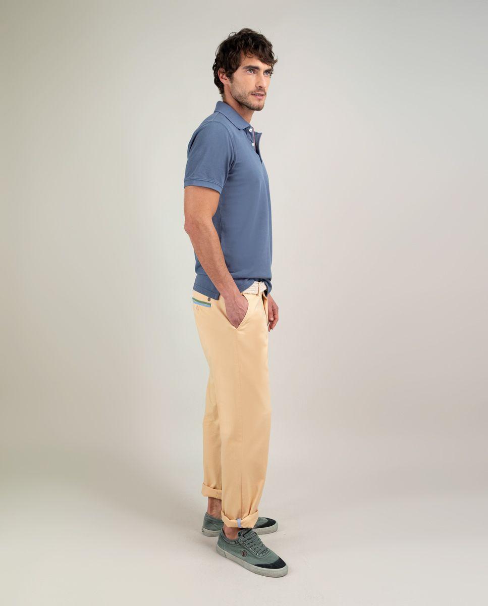 Polo Piqué Garment Dyed Azul Medio HOMBRE PV 25-2