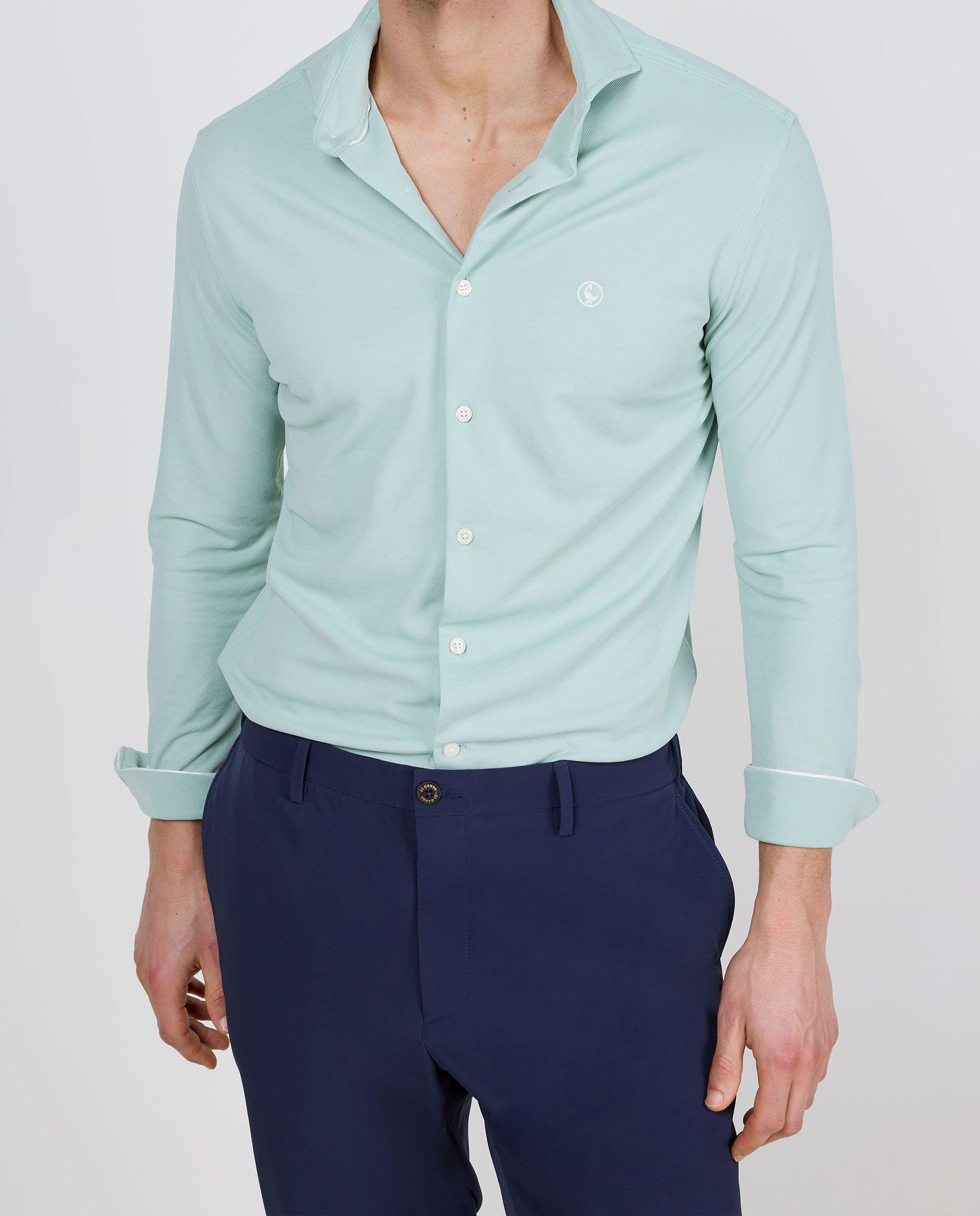 Camisa Sepiia Lisa Verde HOMBRE PV 26-2