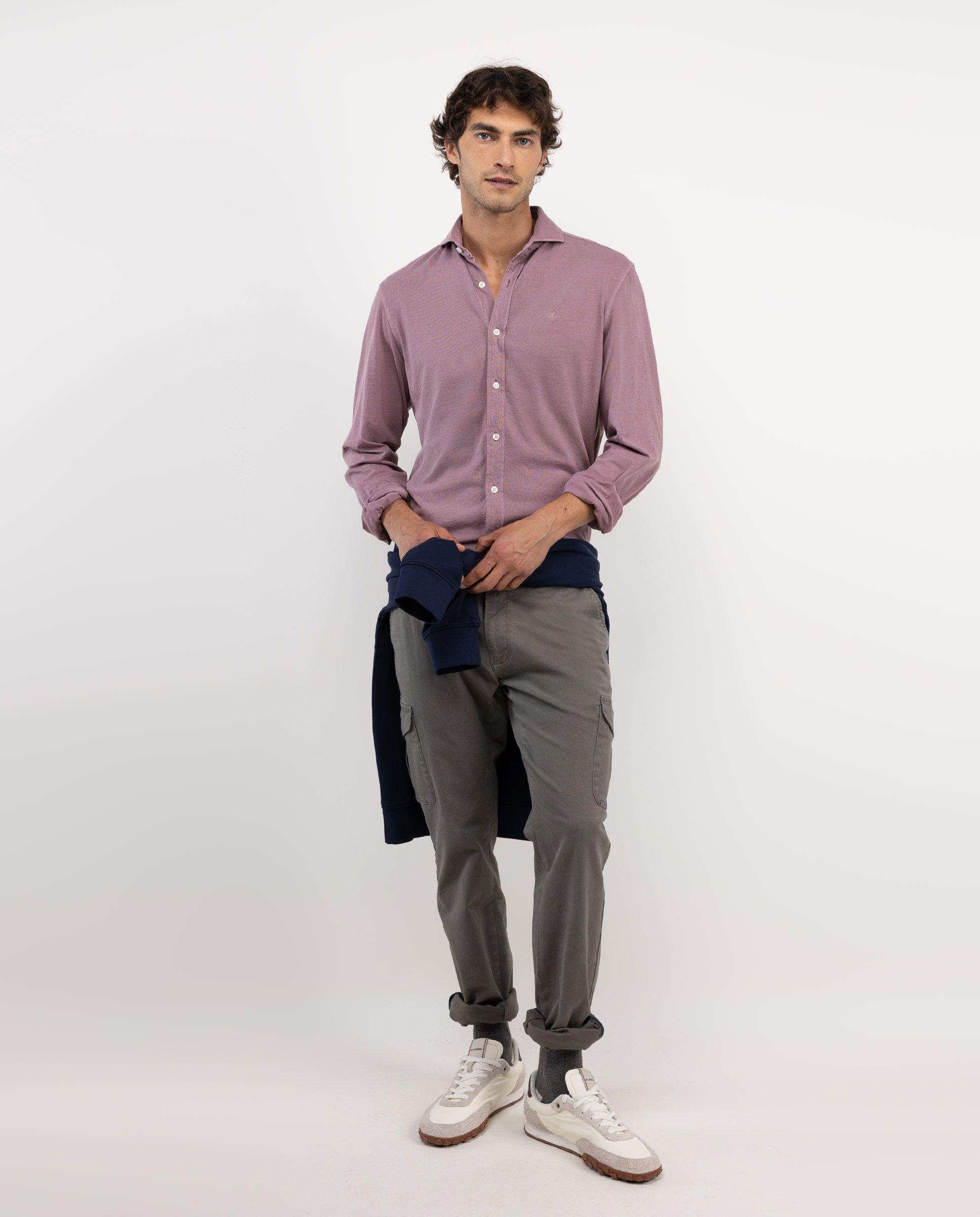 Camisa Punto Algodón Rosa HOMBRE OI 25-0