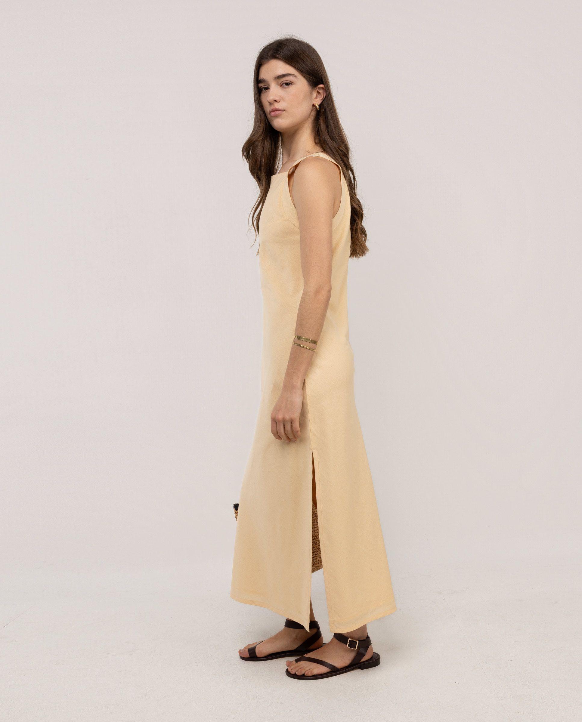 Vestido Clarisse Lino Amarillo MUJER PV 26-2