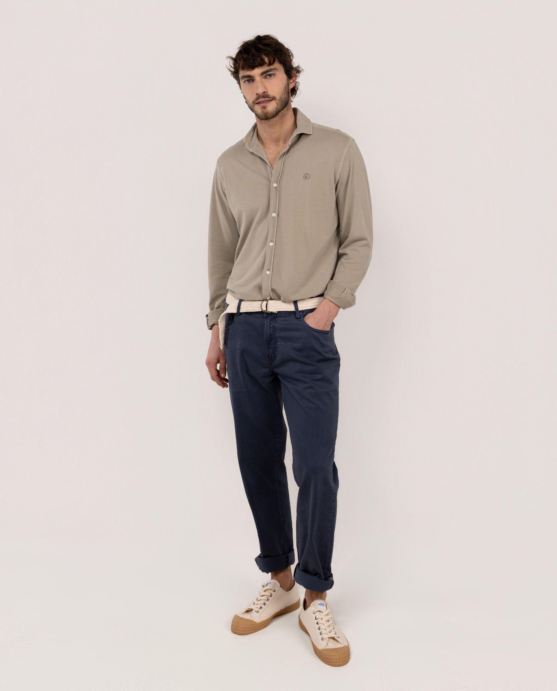 Camisa Piqué Beige HOMBRE PV 26-1