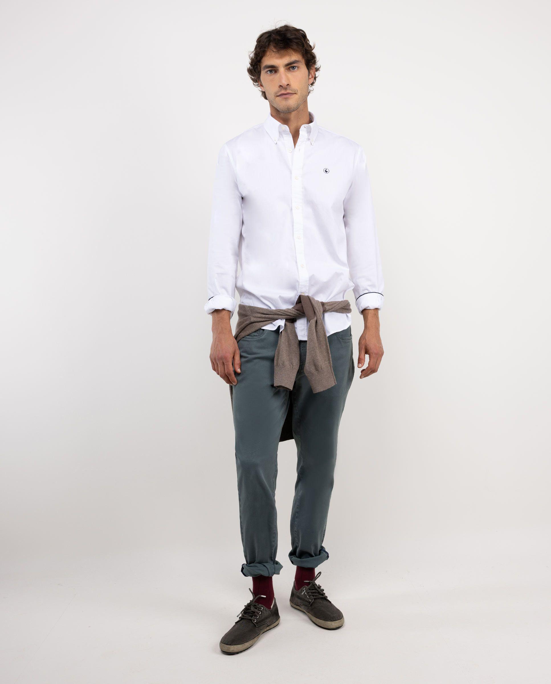 Camisa Garment Dyed Algodón Blanco HOMBRE OI 25-0