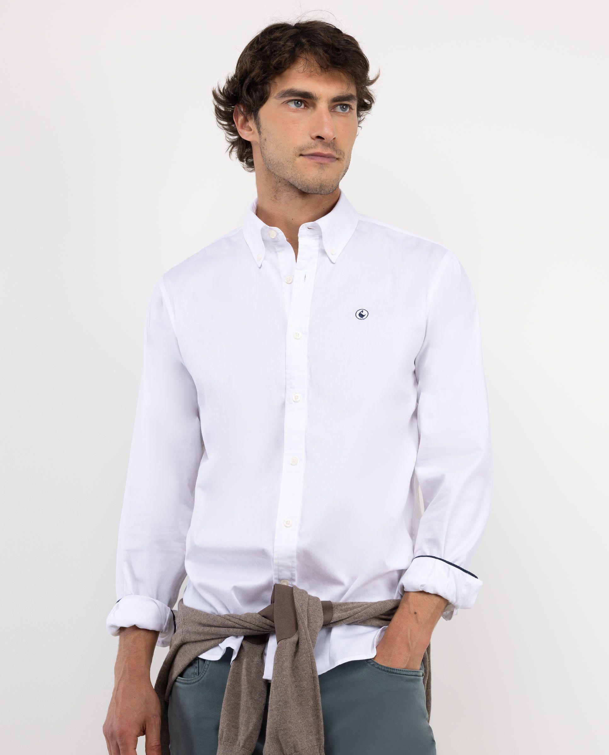 Camisa Garment Dyed Algodón Blanco HOMBRE OI 25-1