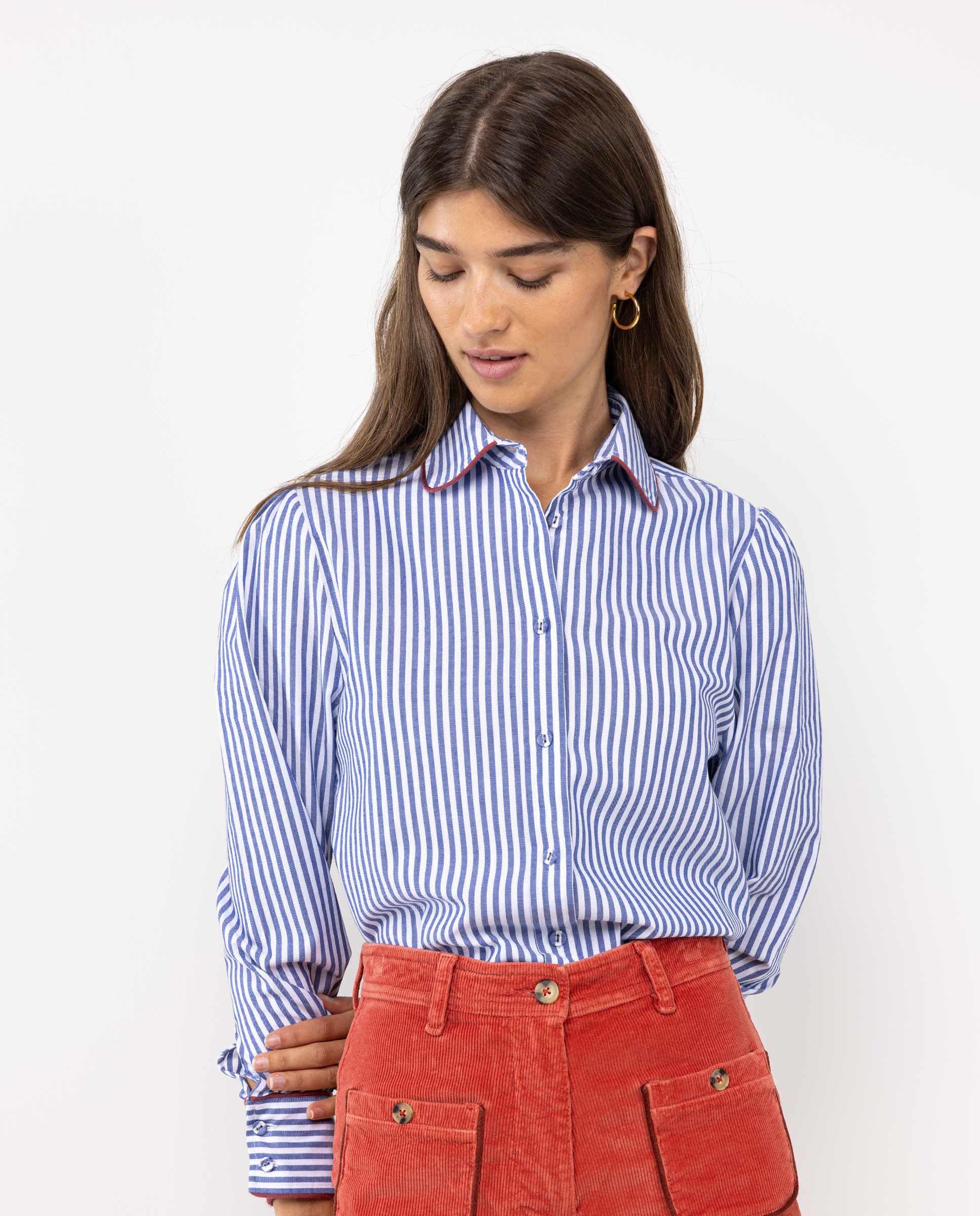 Camisa Pinpoint Raya Yale Azul MUJER OI 25-1